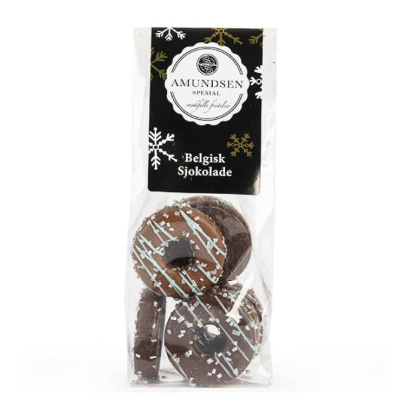 Gavepose vinter sjokolade fylt m/irish coffee-krem og melkesjokolade