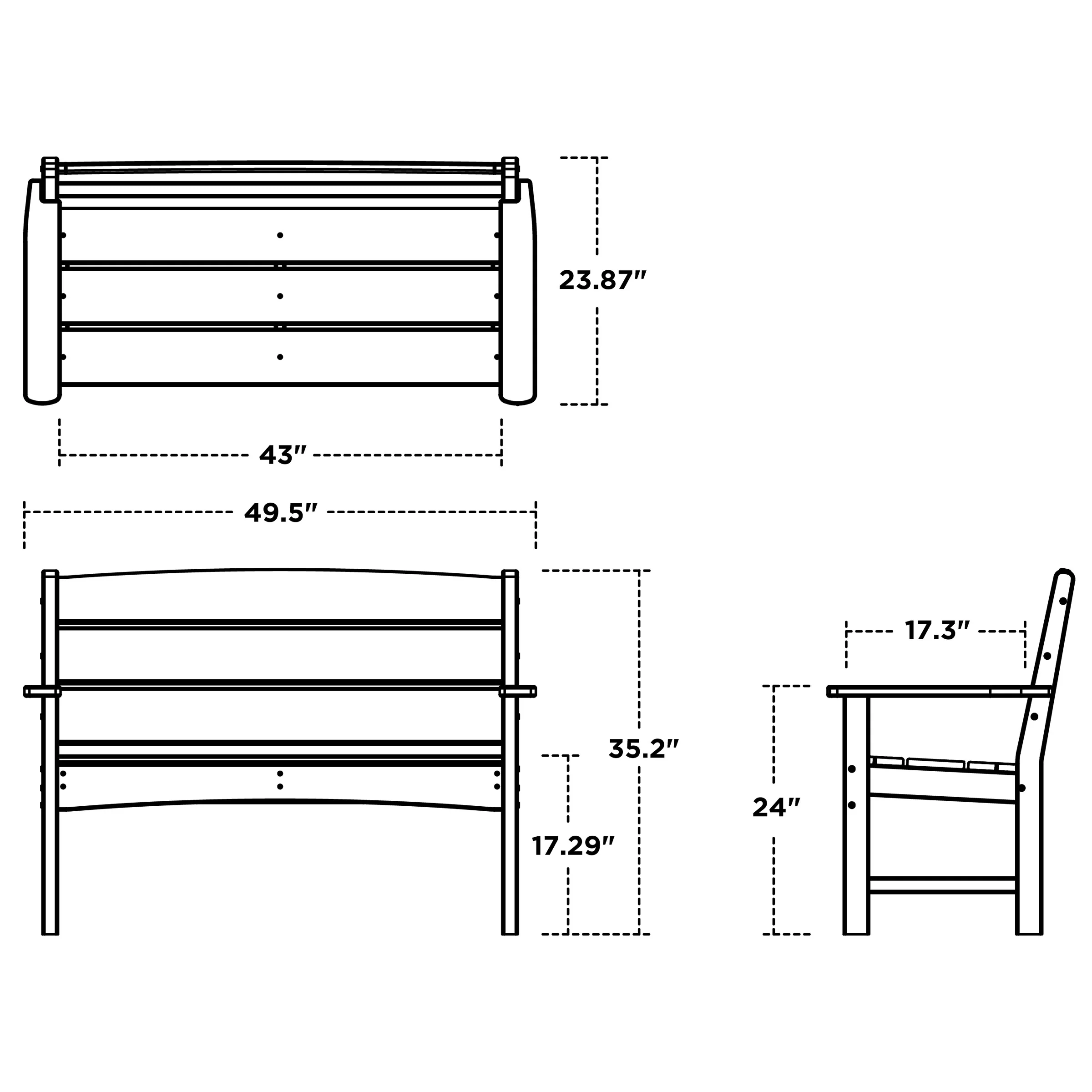 POLYWOOD Long Beach Garden Bench