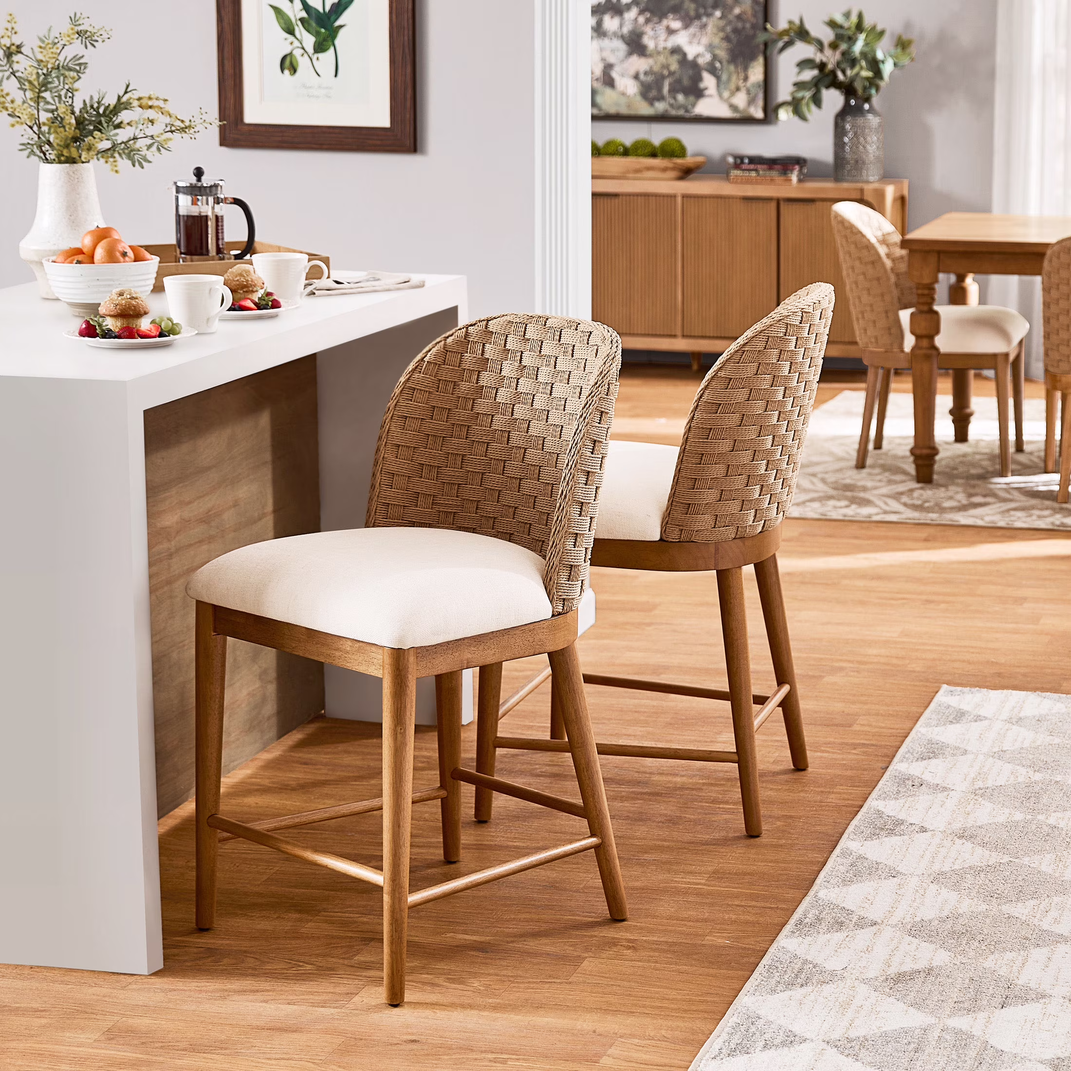 Saylor Counter Height Barstools, Set of 2