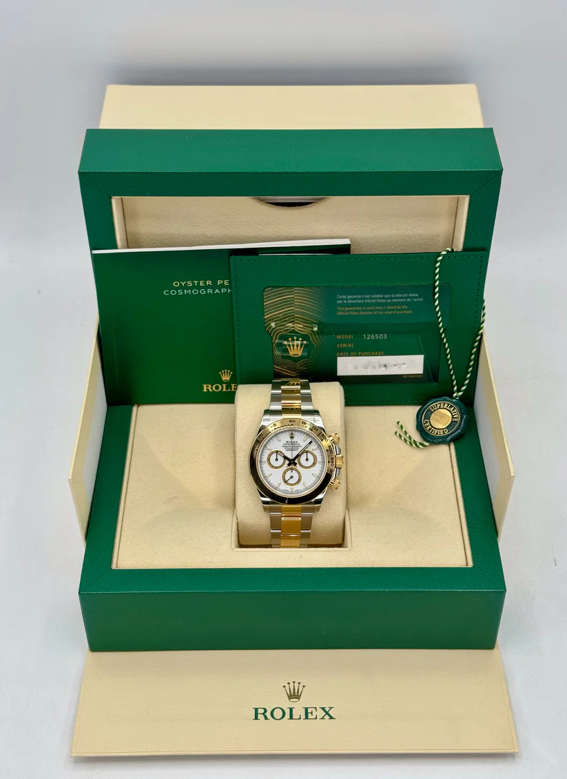 [Super Clone]Rolex Daytona 40mm Two-Tone white Dial  m126503-0001