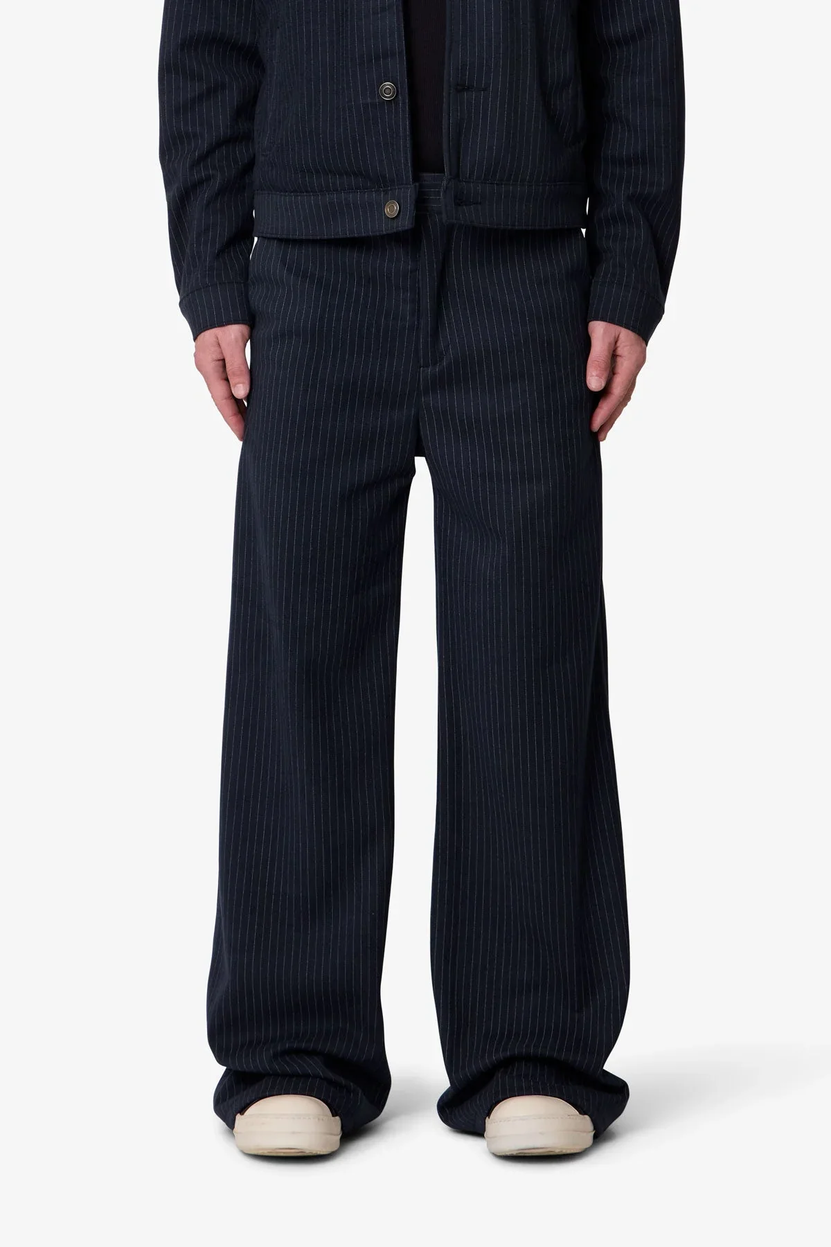 Pinstripe Bootcut Trouser - Black/White