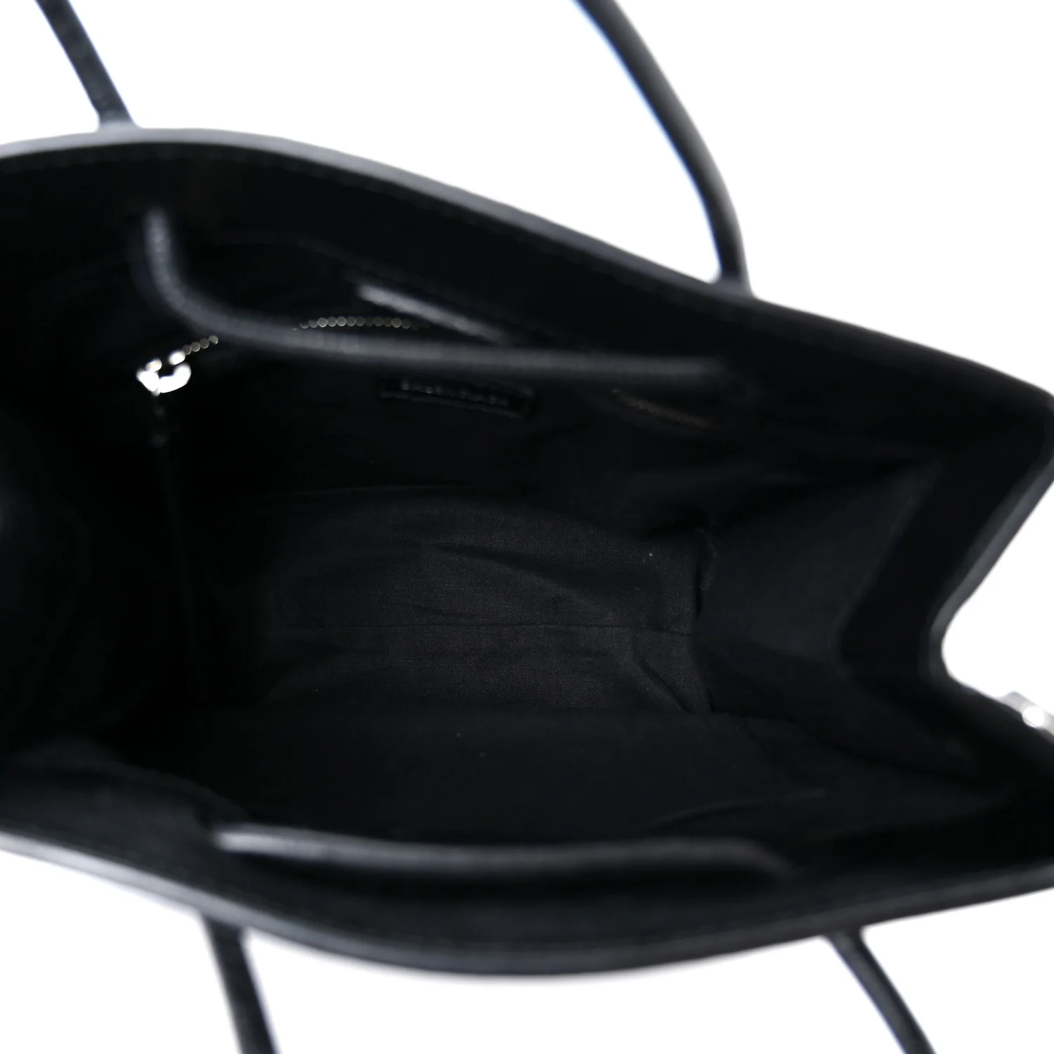 Calfskin Logo XXS Shopping Tote Black