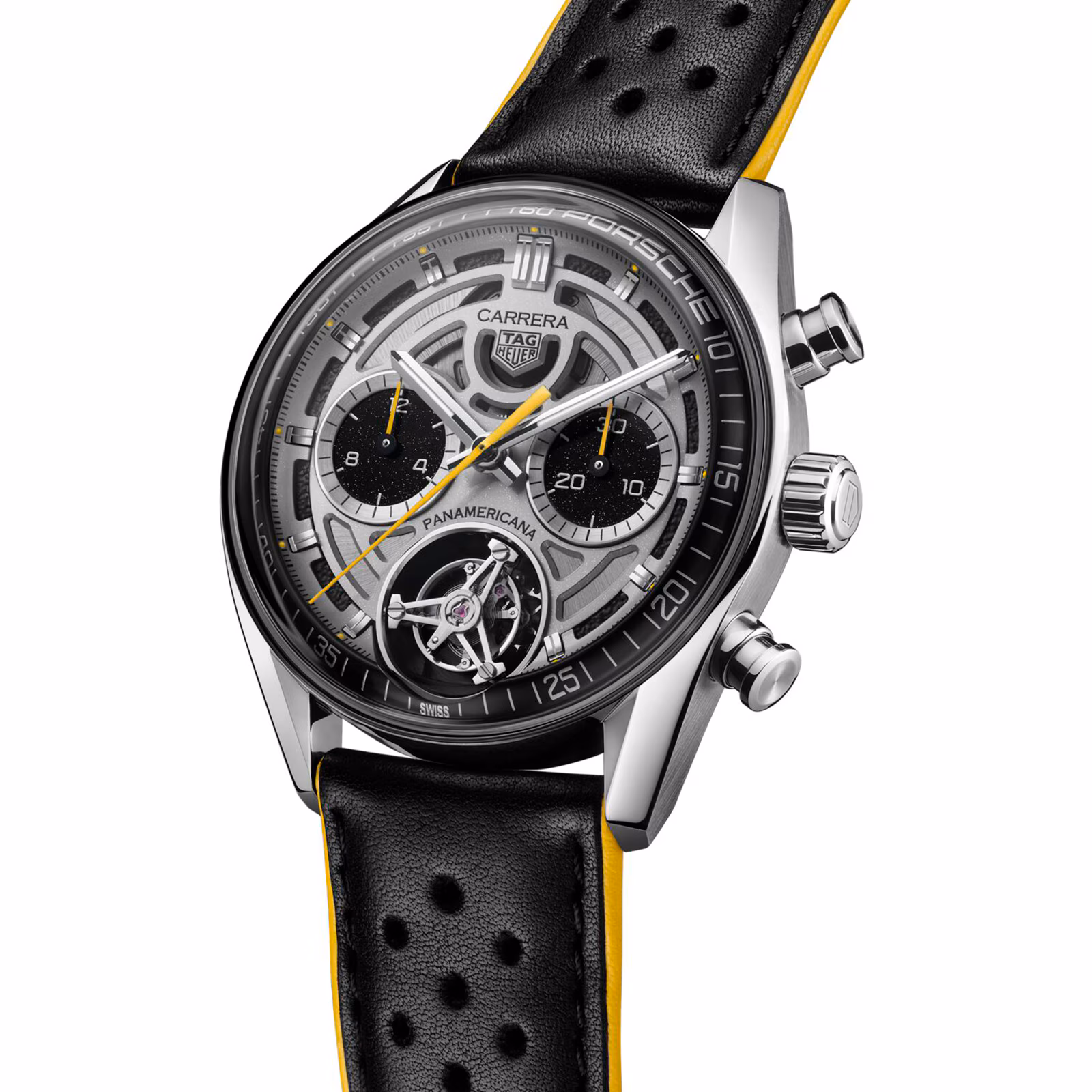 【Super Clone】TAG Heuer Carrera Chronograph Tourbillon x Porsche Panamericana  Automatic 42mm CBS5012.FC6571