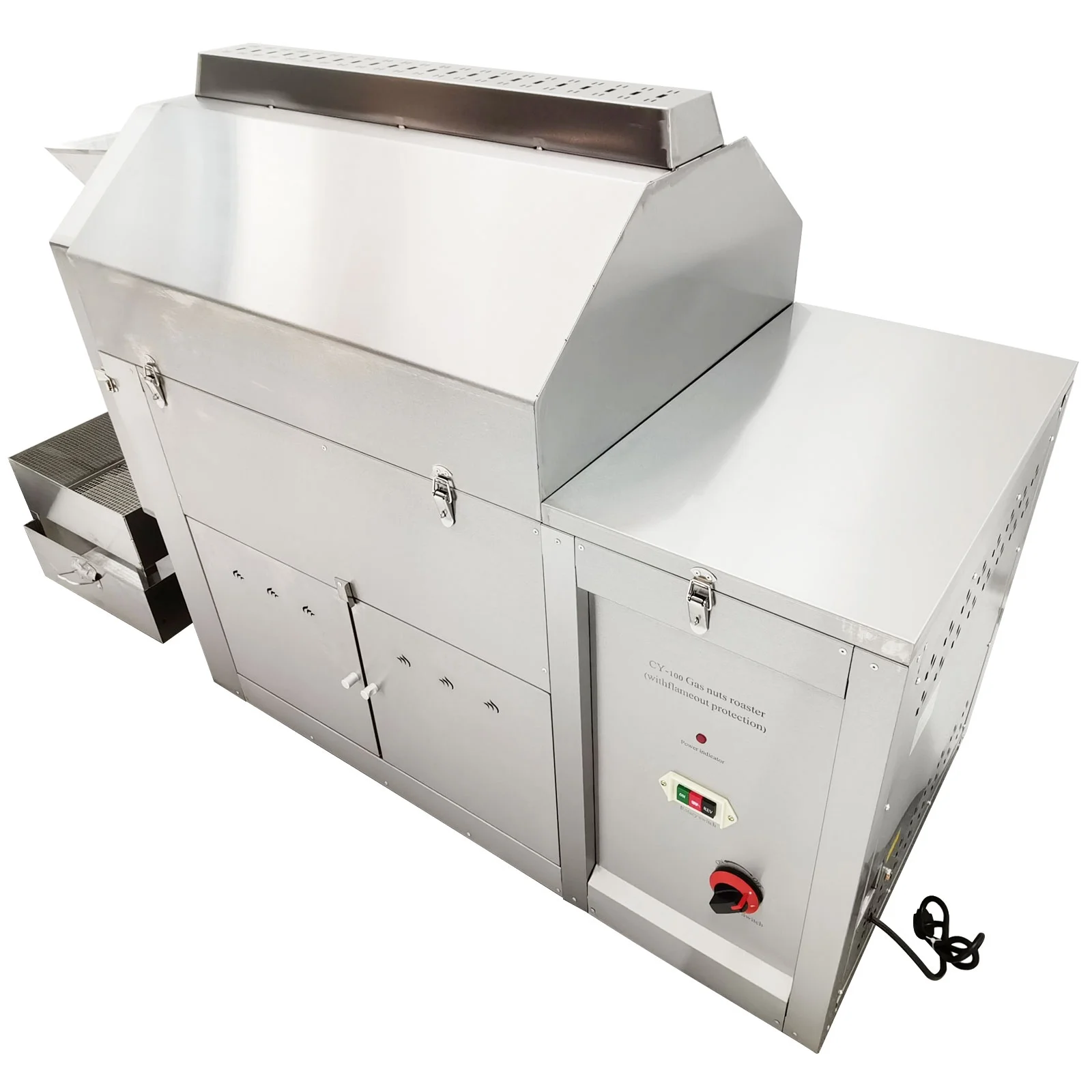 50KG Coffee Bean Nut Roaster Drum Frying Machine Gas Heating Fully Automatic Commercial