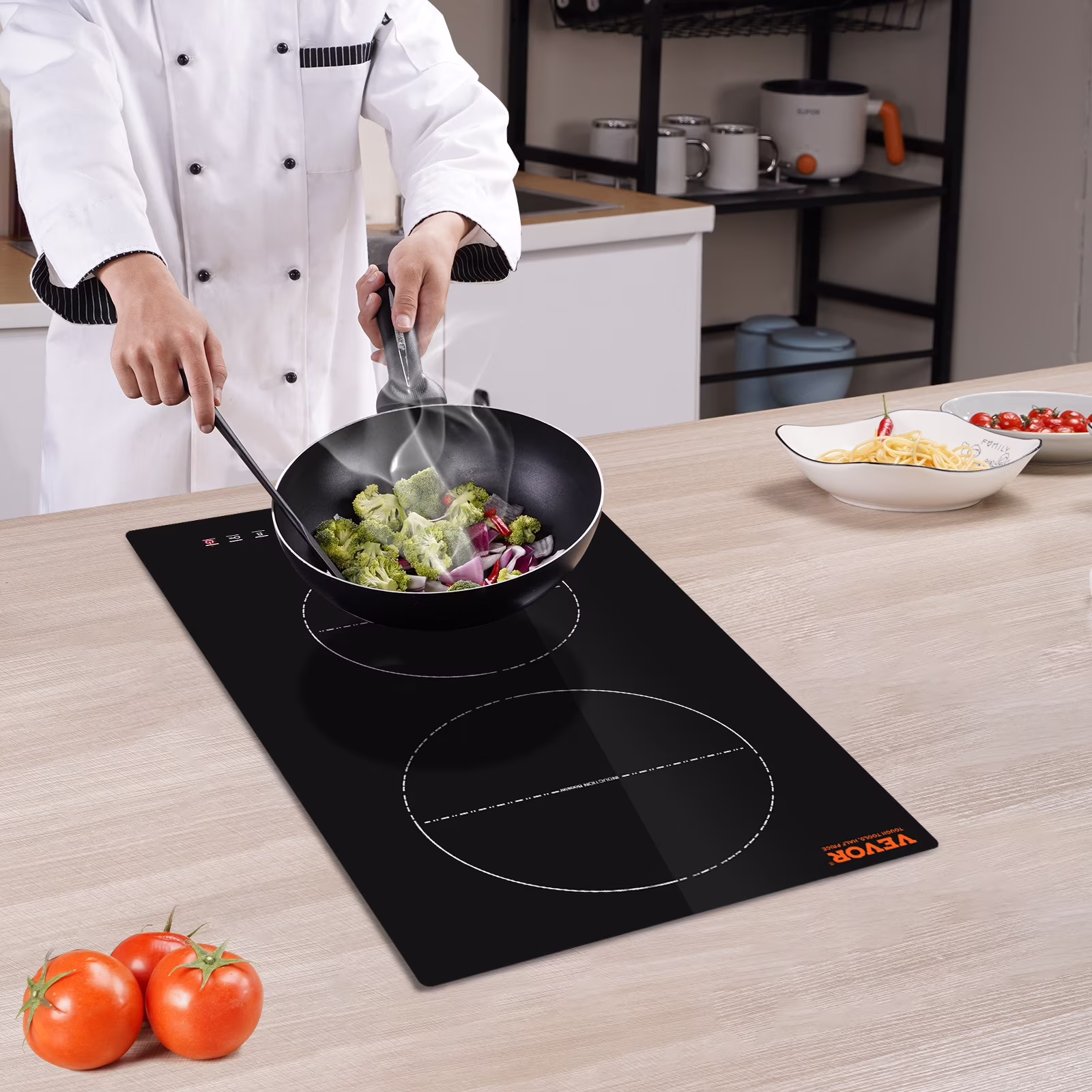 BENTISM 12 inch Electric Cooktop 2 Burners 1800W Stove Top Touch Control(12"/2 Burners/1800W)