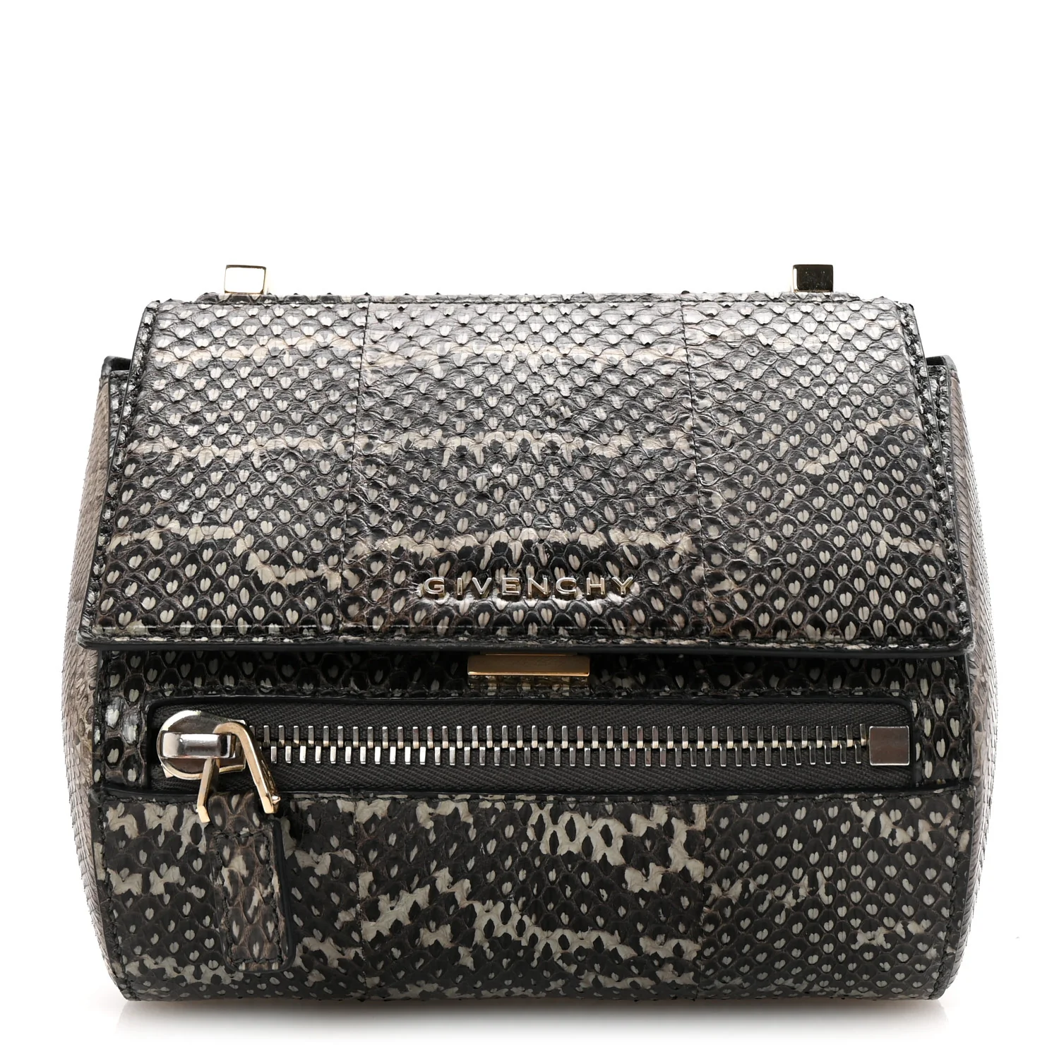 Elaphe Mini Pandora Box Crossbody Bag Beige