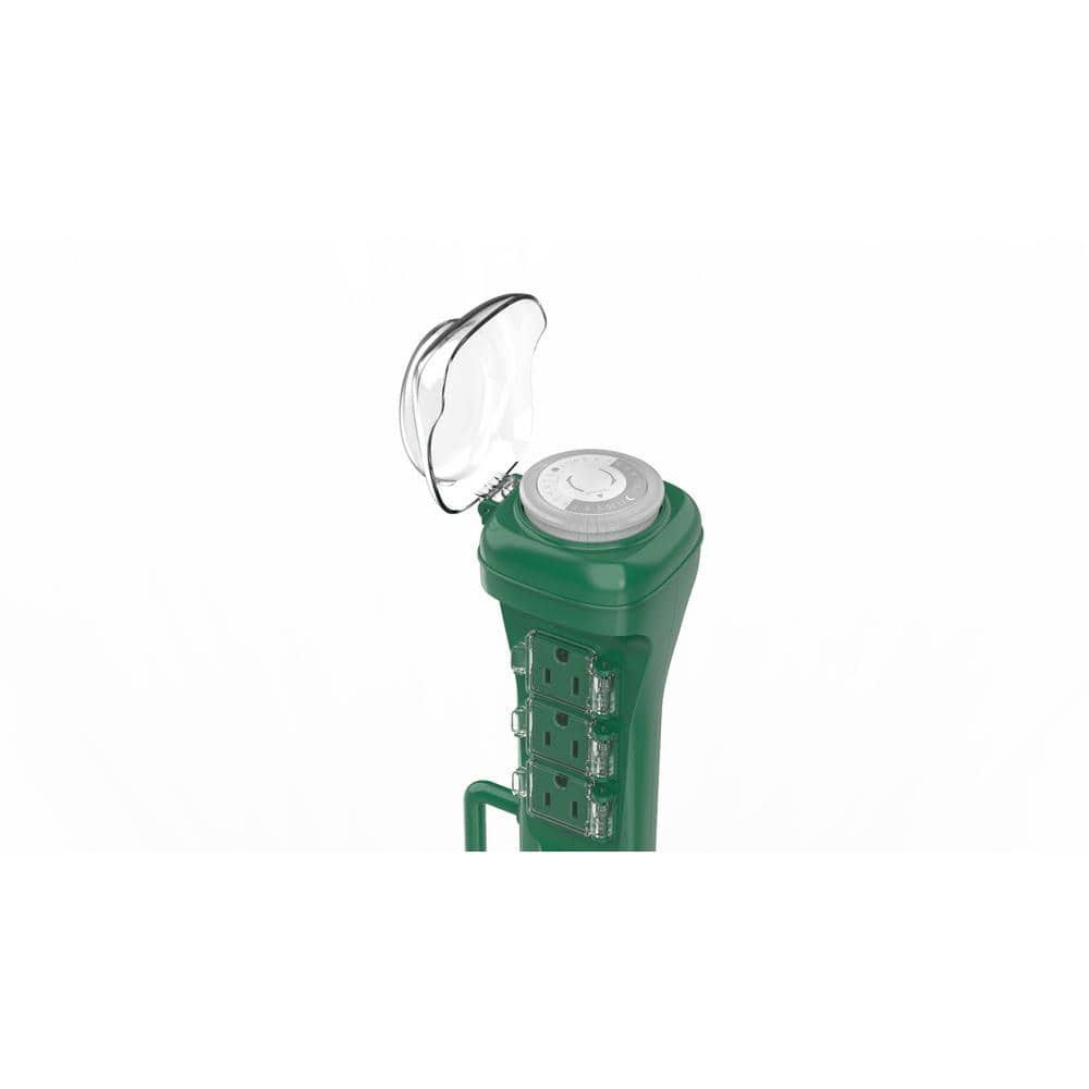 Defiant Outdoor Yard Stake with Mechanical Timer, Green