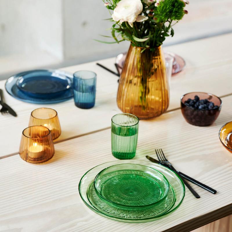 Kusintha glasstallerken 18 cm grønn