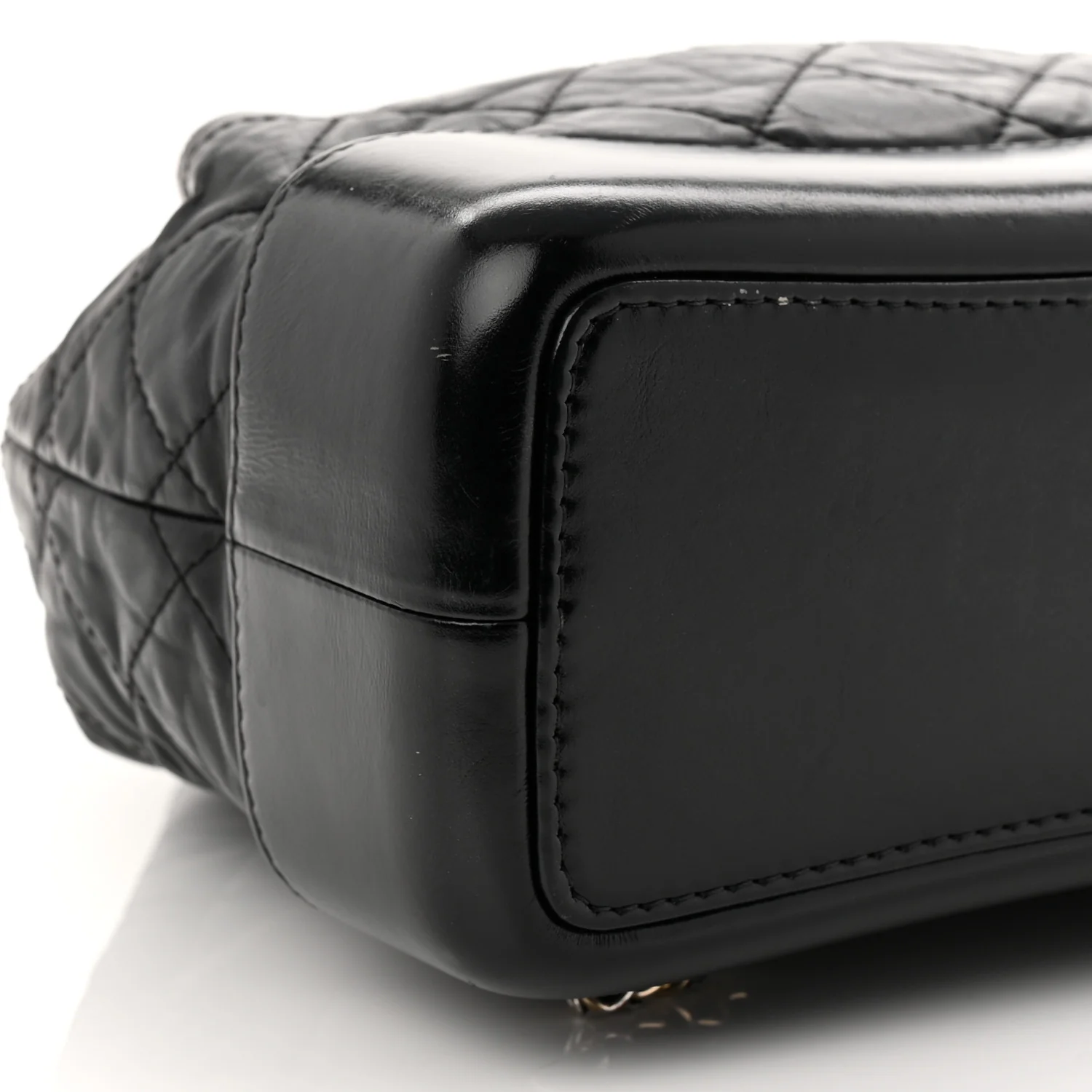 Aged Calfskin Quilted Small Gabrielle Backpack Black