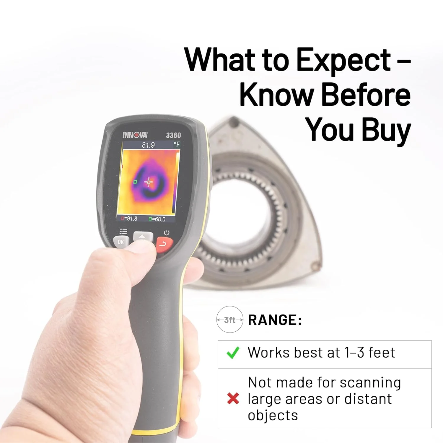 3360 Thermal Camera Infrared Camera with Heat Vision Identify Hot/Cold Spots -4�� ~ 1112��F Easy to Use Thermal Imager - Image 3