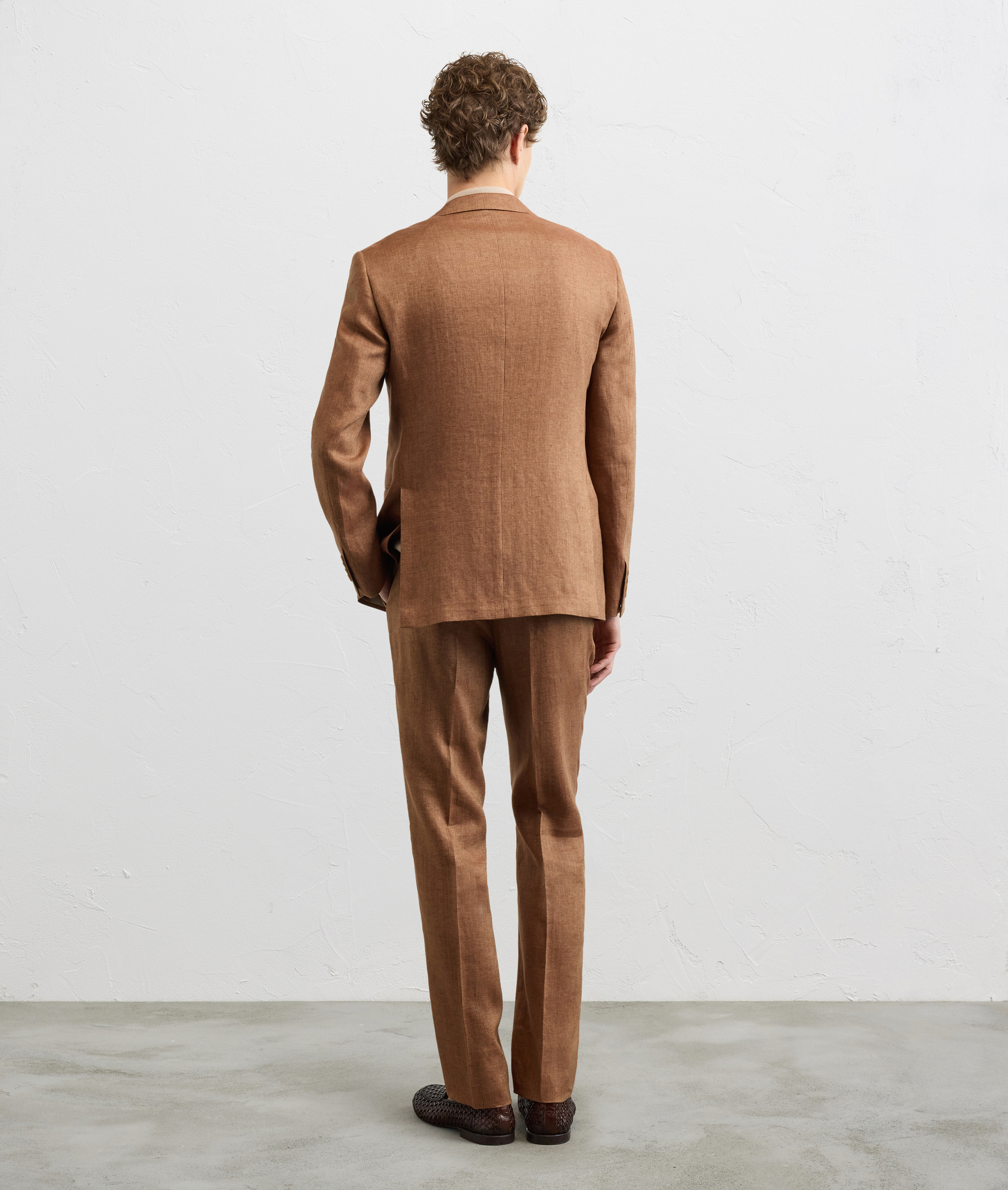 LIGHT BROWN LINEN VICENZA LINE DRESS