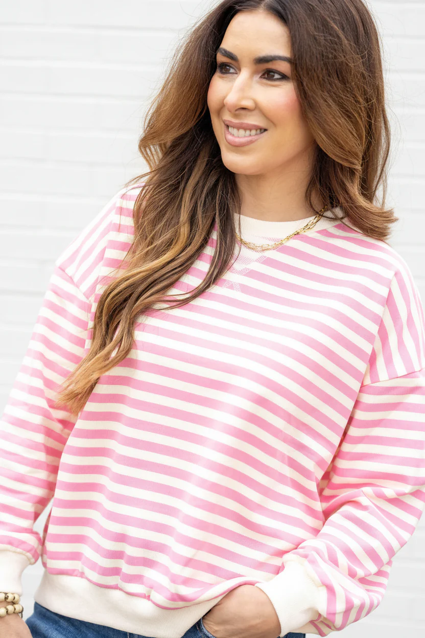Sweet Escape Striped Sweatshirt