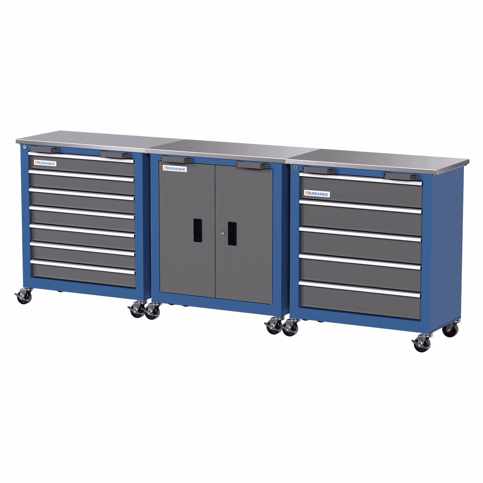 LARBANKE 5 Drawer Rolling Tool Chest, Metal Tool Cabinet with Wheels, Drawers with Padding, Can Be Combined