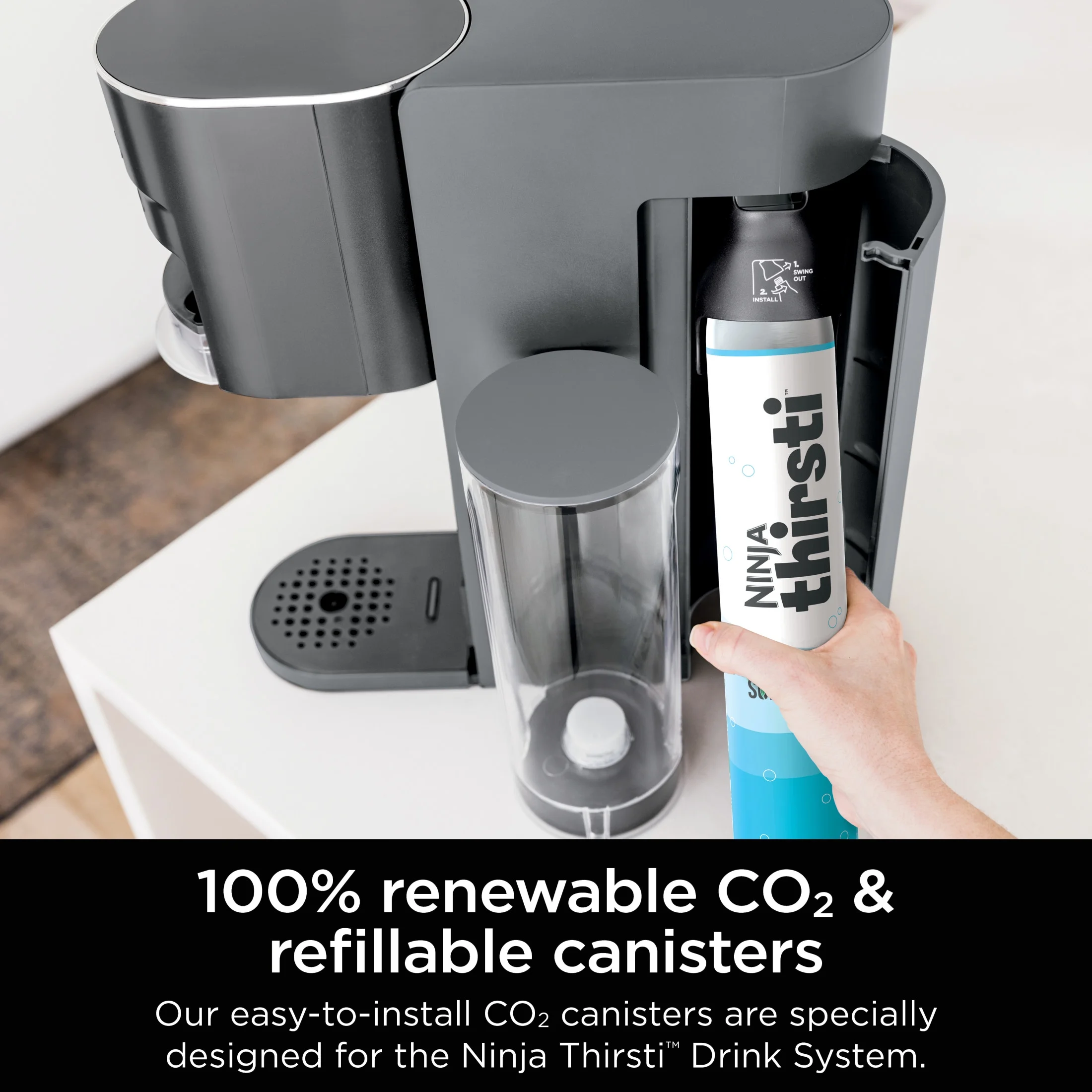 Thirsti Drink Maker, Still, Sparkling Custom Drink Kit, with CO2 Canister, Flavors, and 48 oz Reservoir - Image 8