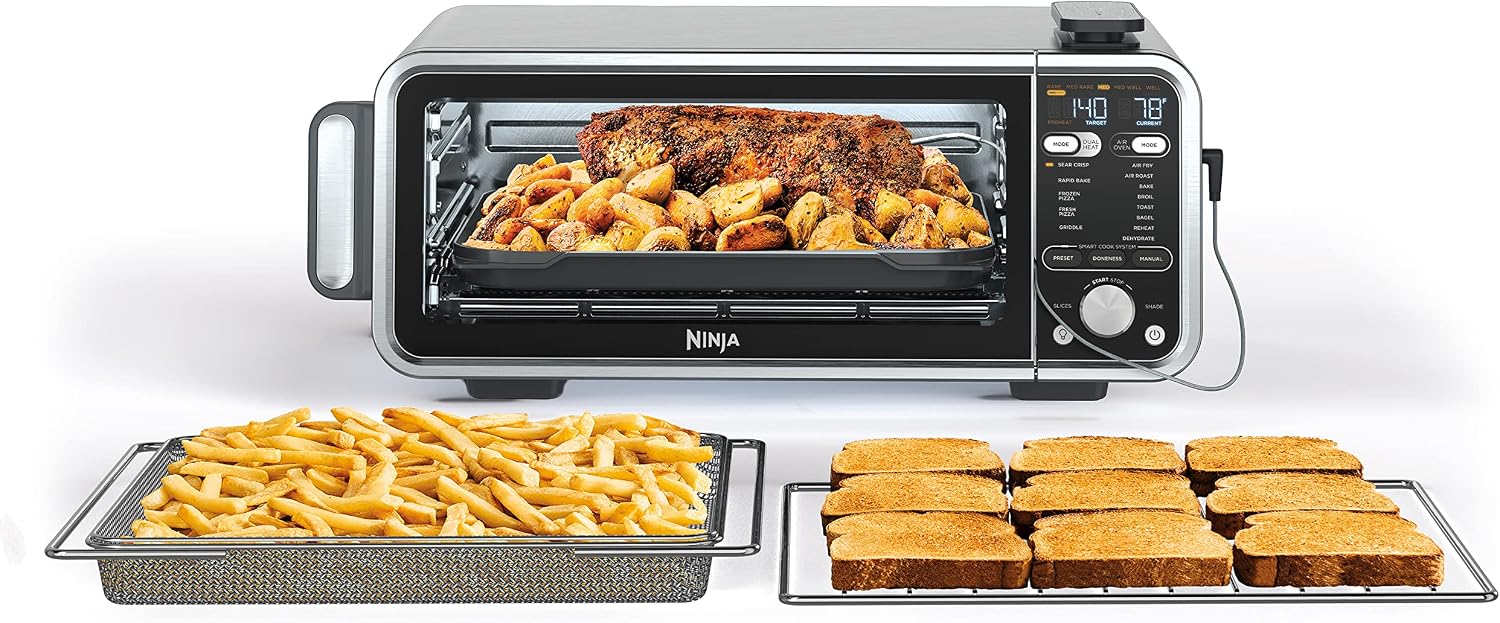 Ninja Flip Toaster Oven & Air Fryer, 8-in-1, Stainless Steel, SP151| Air fry, bake, broil, toast, bagel, dehydrate, reheat, 1800W, Flip up & away, XL capacity
