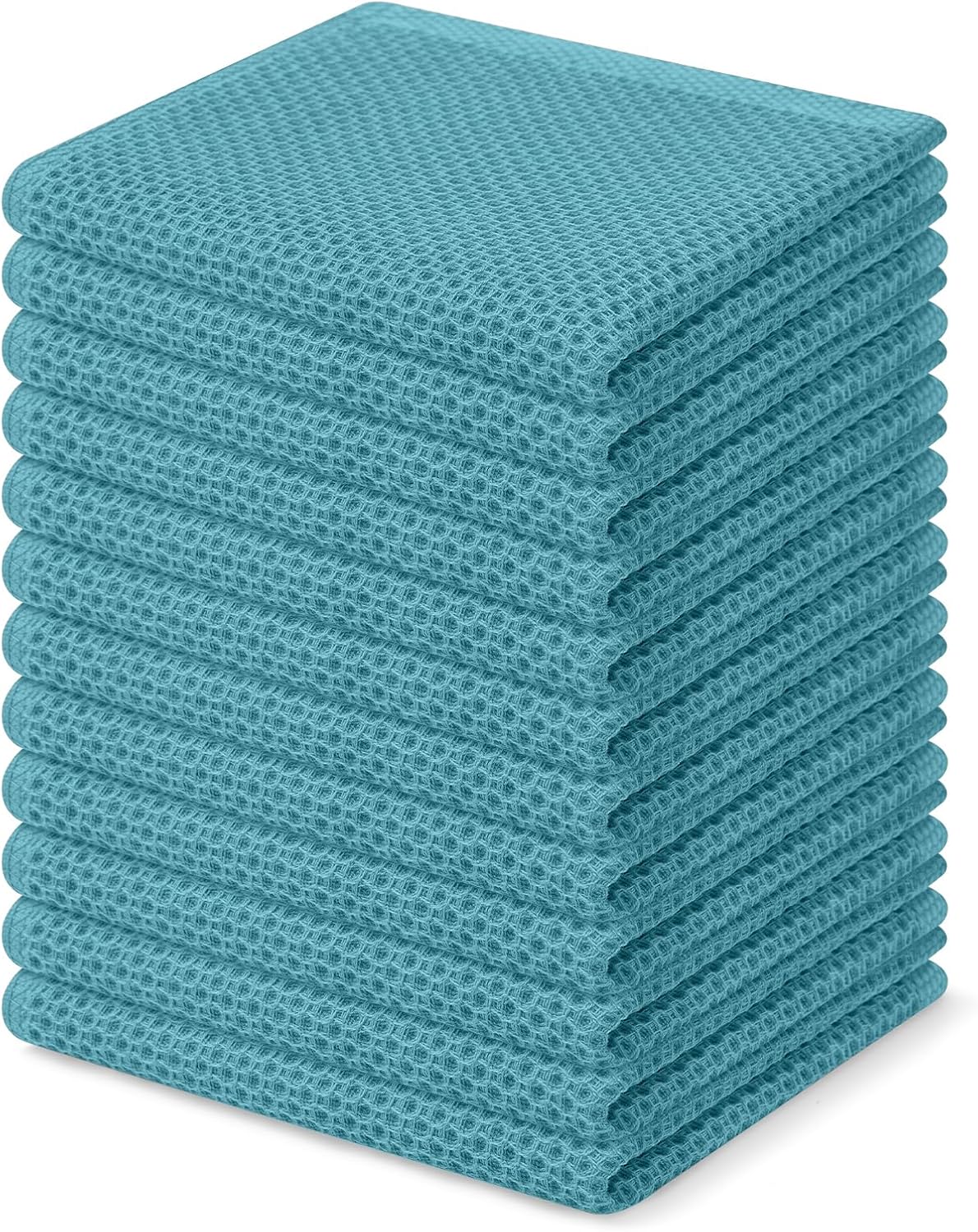 Homaxy 100% Cotton Waffle Weave Kitchen Dish Cloths 6-Pack, Dark Grey