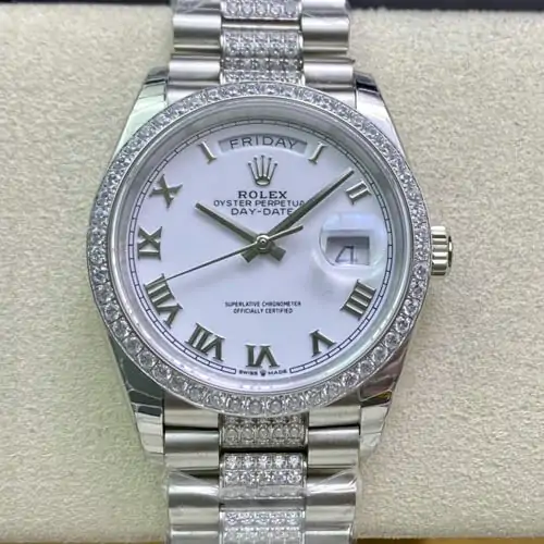 Rolex Day Date M128349RBR-0026 EW Factory Diamond-Set Bezel