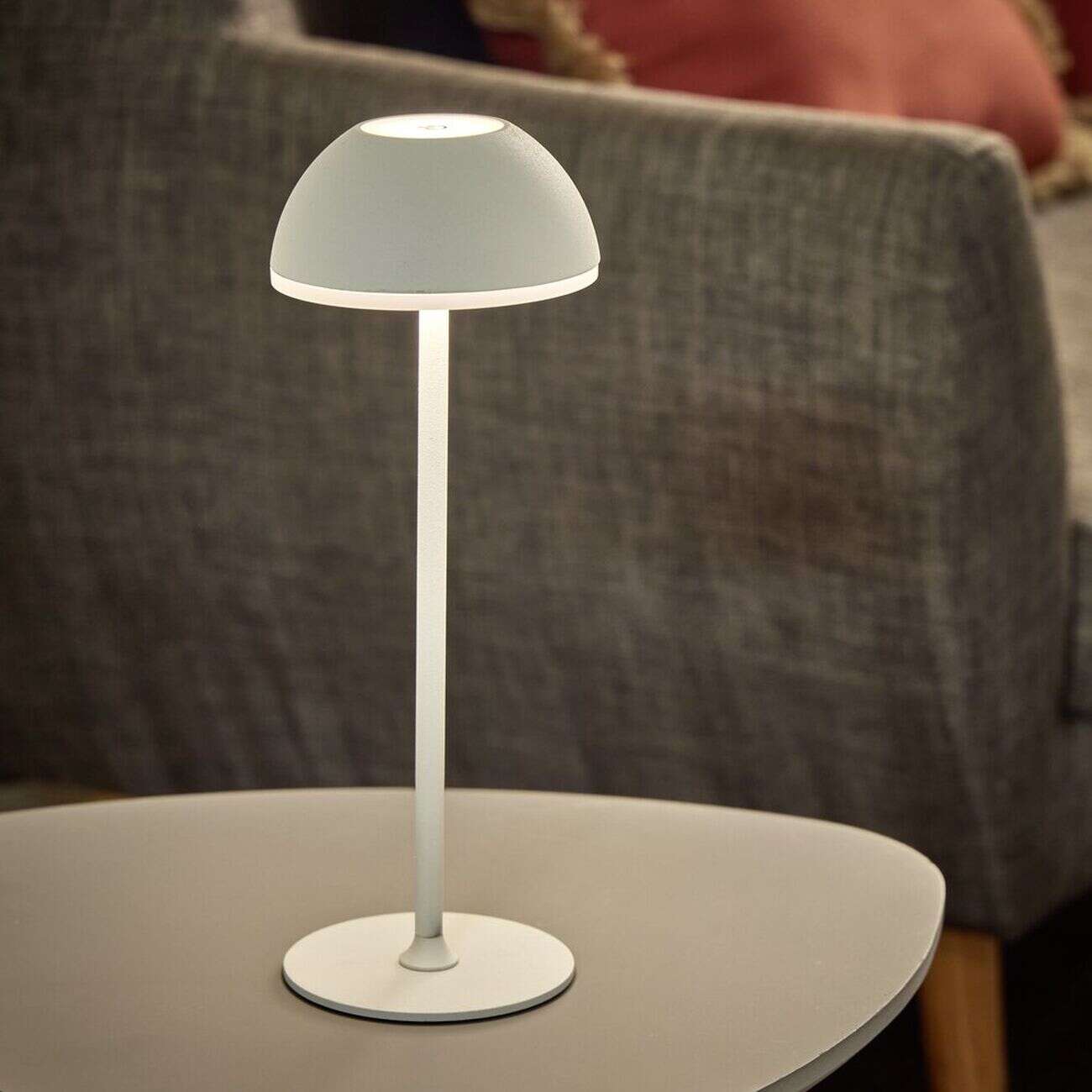 Lampe à poser sans fil tactile et rechargeable USB 3 nuances H37cm Blanc