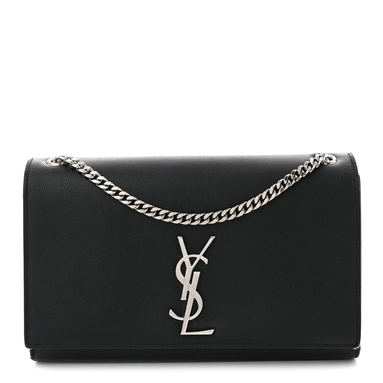 Grain De Poudre Medium Classic Monogram Kate Satchel Black