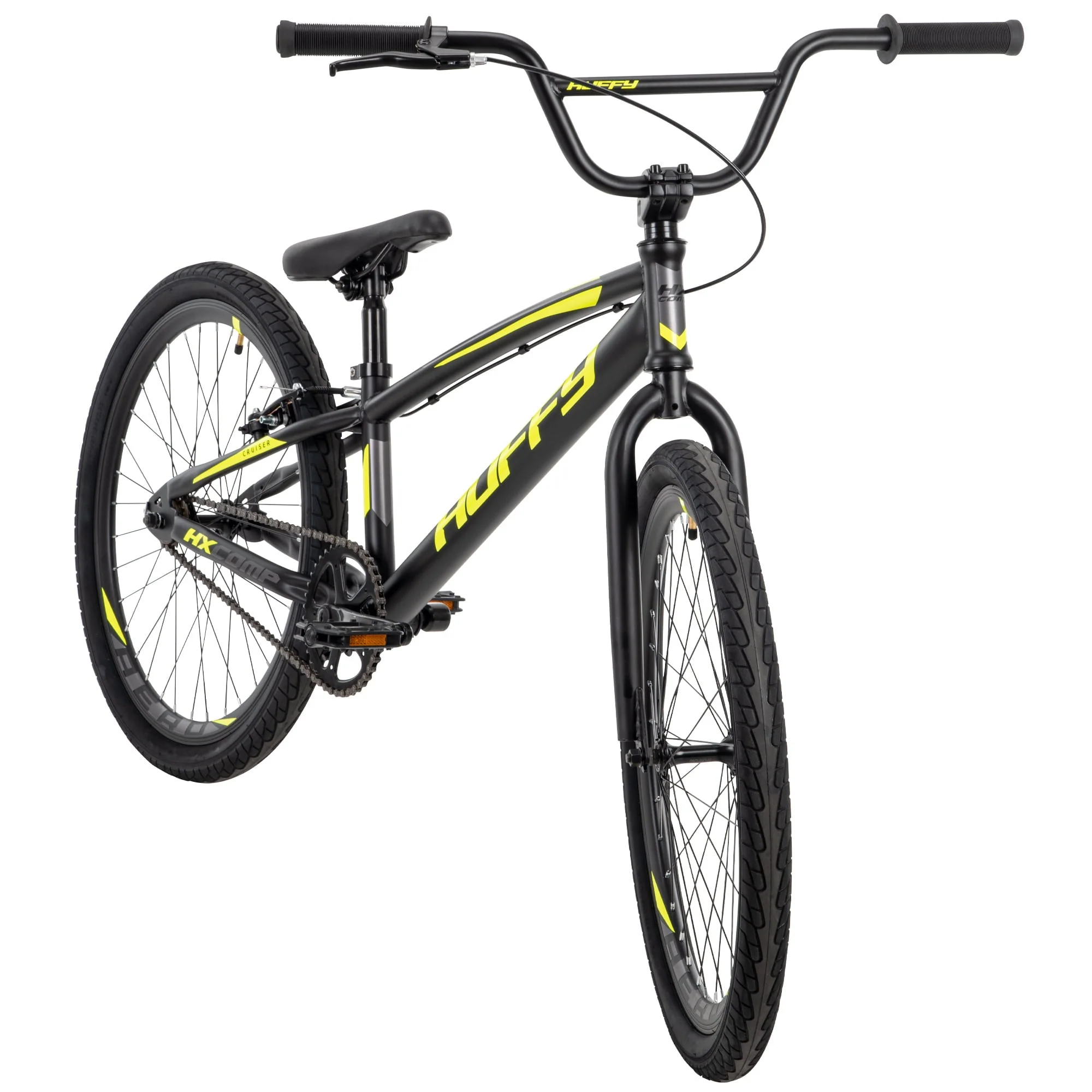 HX Cruiser 24 inch BMX Bike for Boys, Black/Yellow Image 3