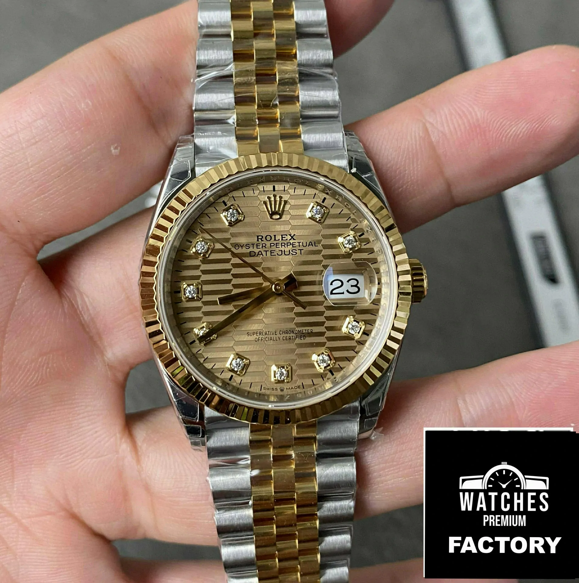 Rolex Datejust M126233-0045 36MM VS Factory Gold Diamond Dial