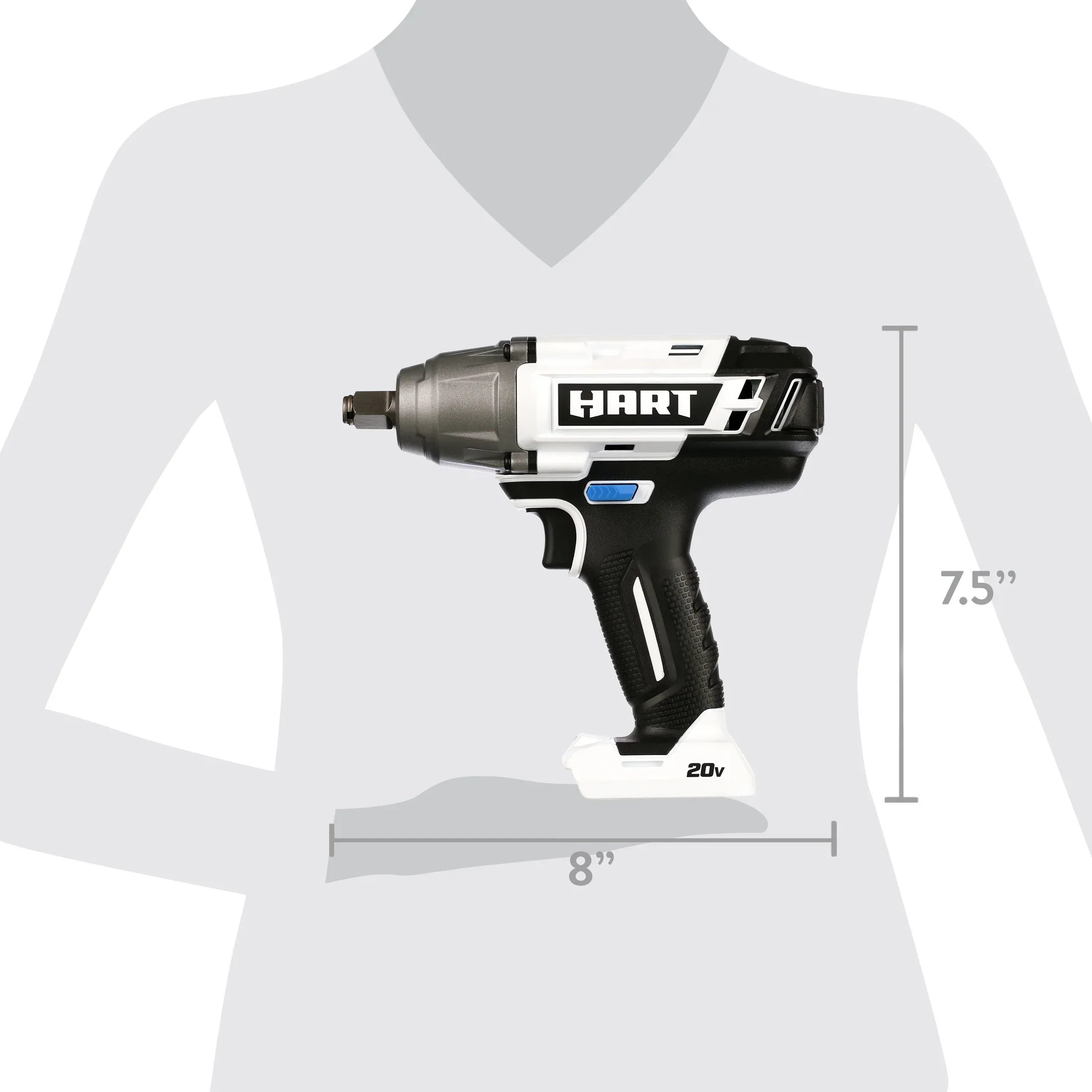 HART 20-Volt 1/2-inch Battery-Powered Impact Wrench (Battery Not Included)