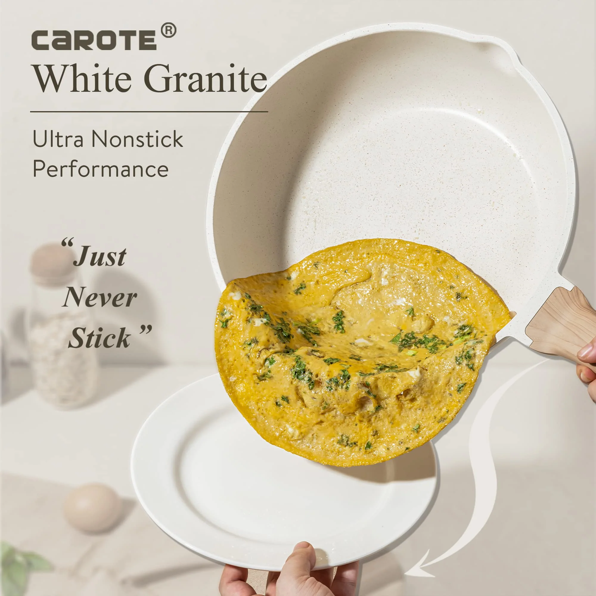 CAROTE 14 Pcs Pots and Pans Set. Nonstick Cookware Set