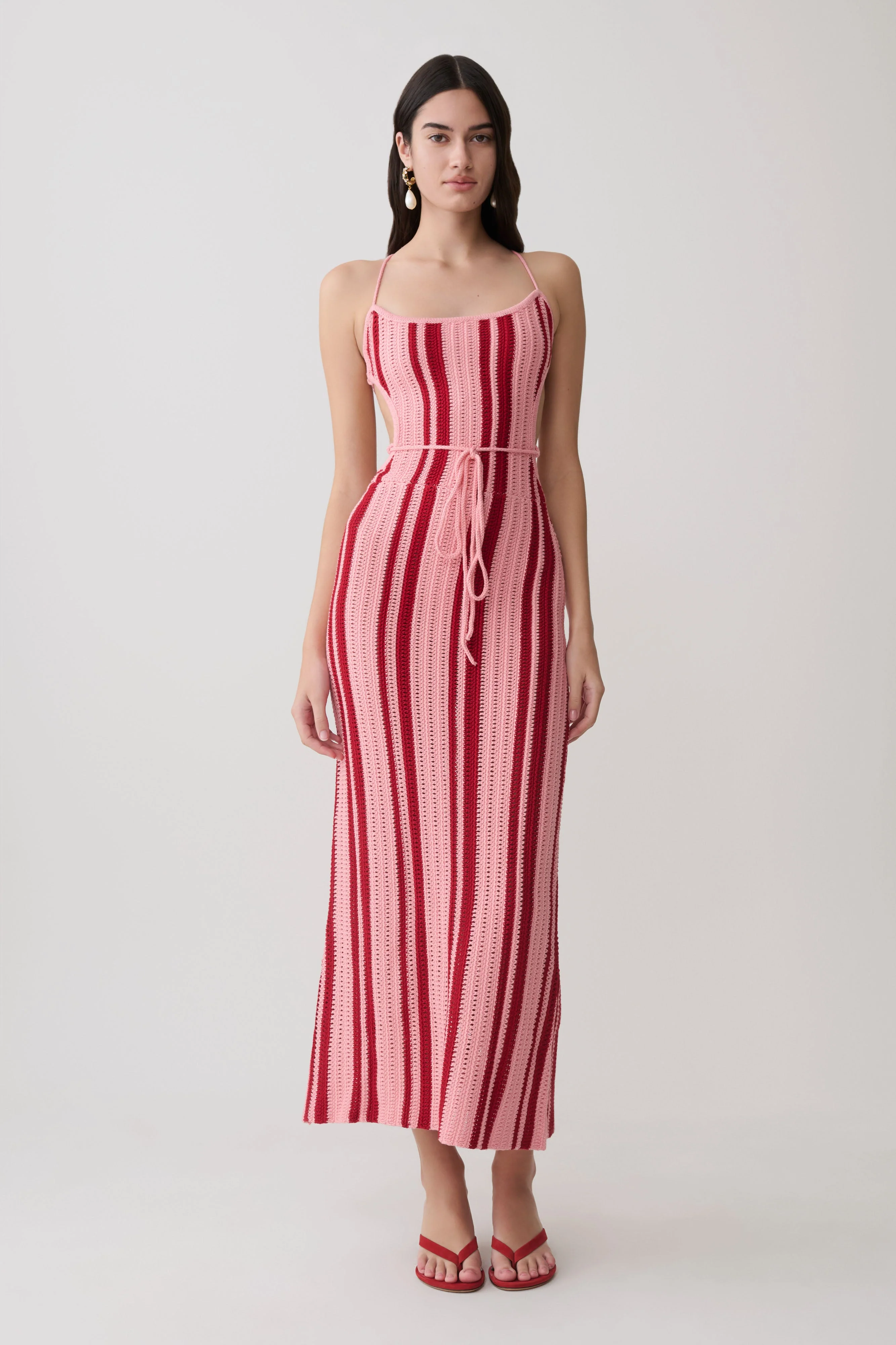 Shepherd Crochet Halter Maxi Dress - Pink