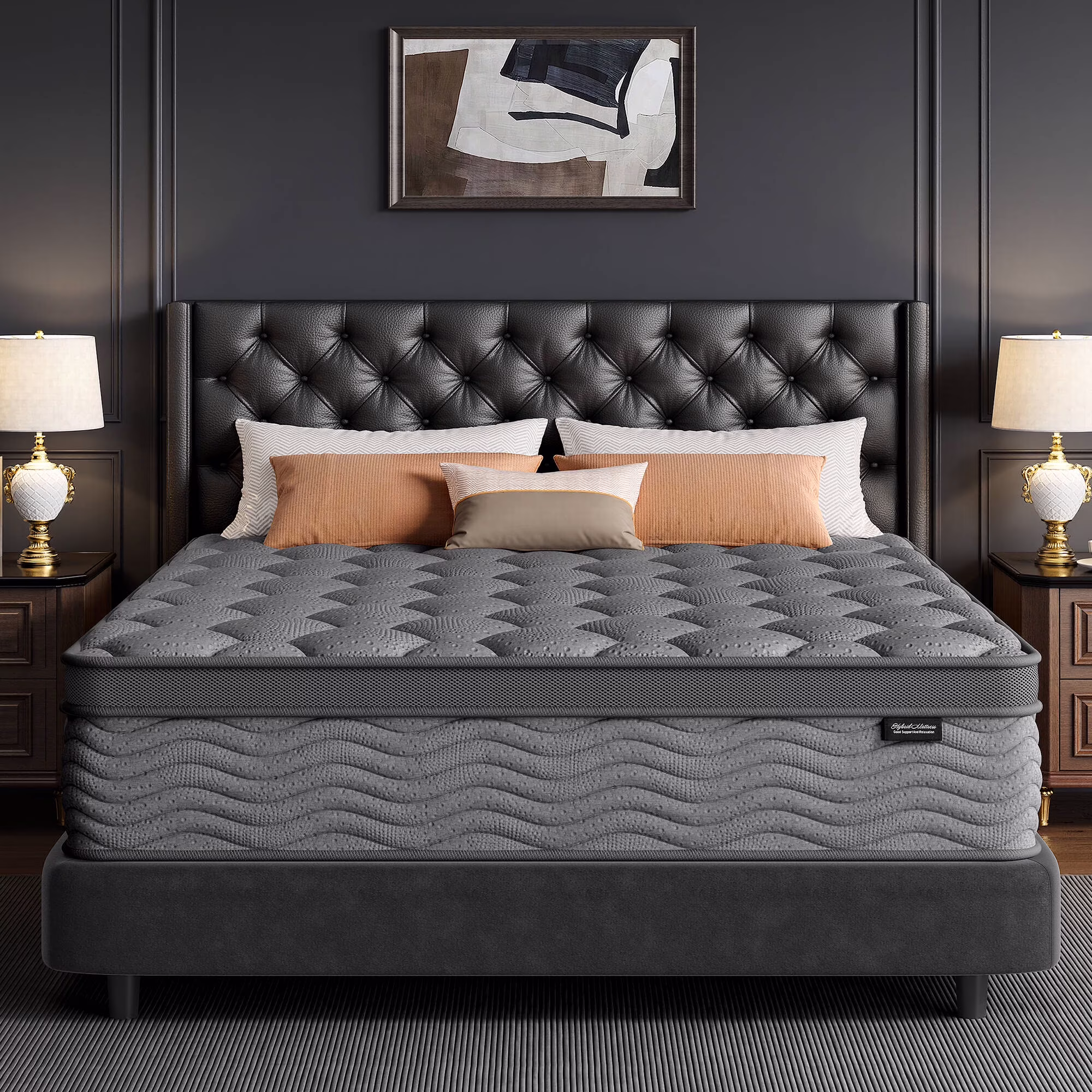 Madevos Queen Mattress 10 in, Hybrid Mattress in a Box, Memory Foam and Individual Pocket Springs, Pressure Relief, Medium Firm