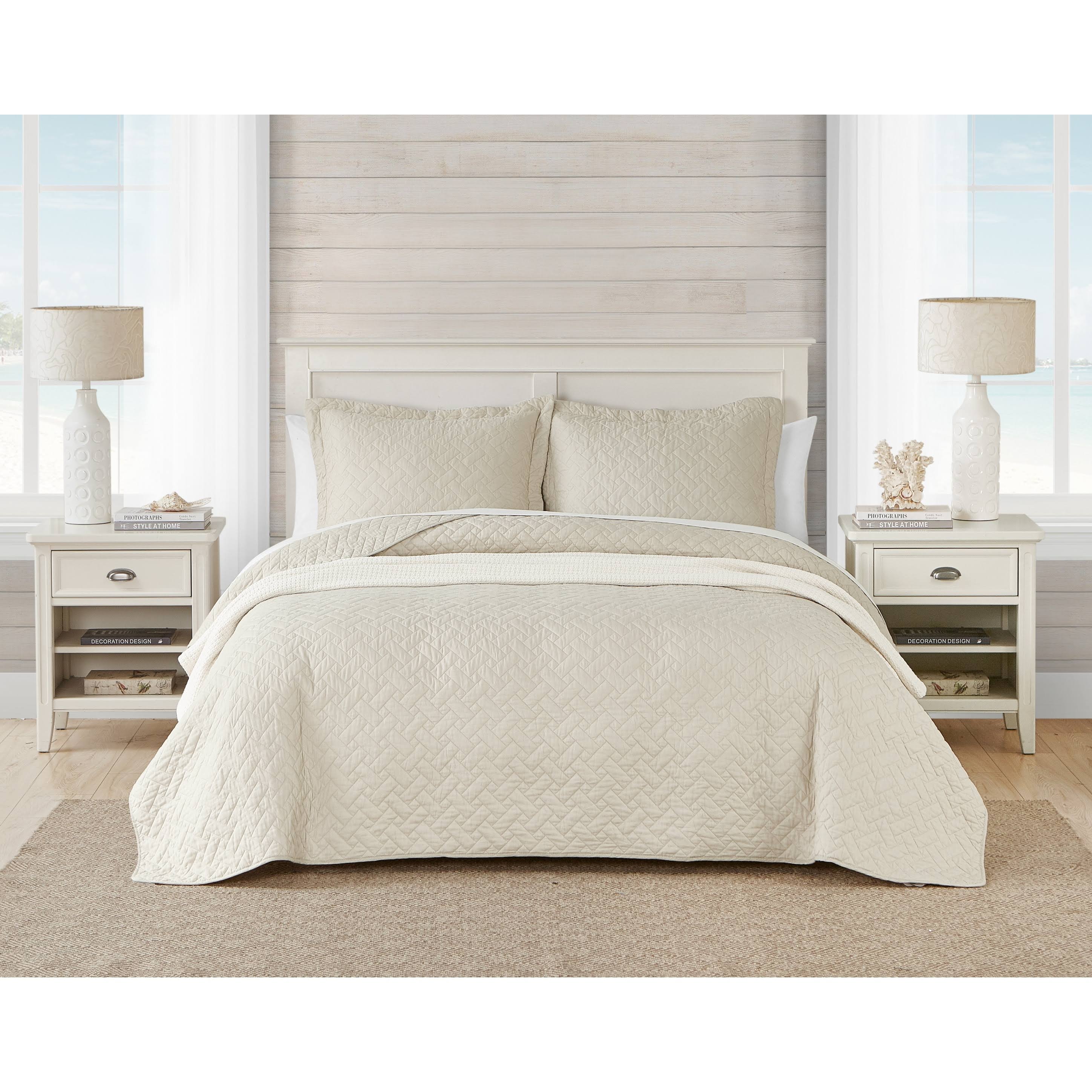 Tommy Bahama Solid Quilt Set - Dune - Full/Queen