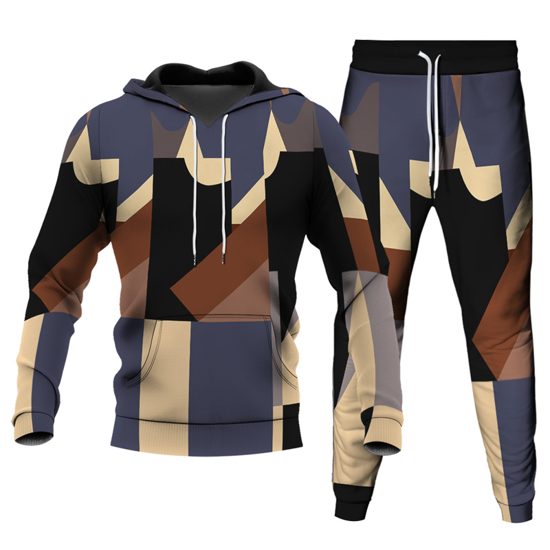 Ensemble de sweat à capuche imprimé personnalisé pour homme 013