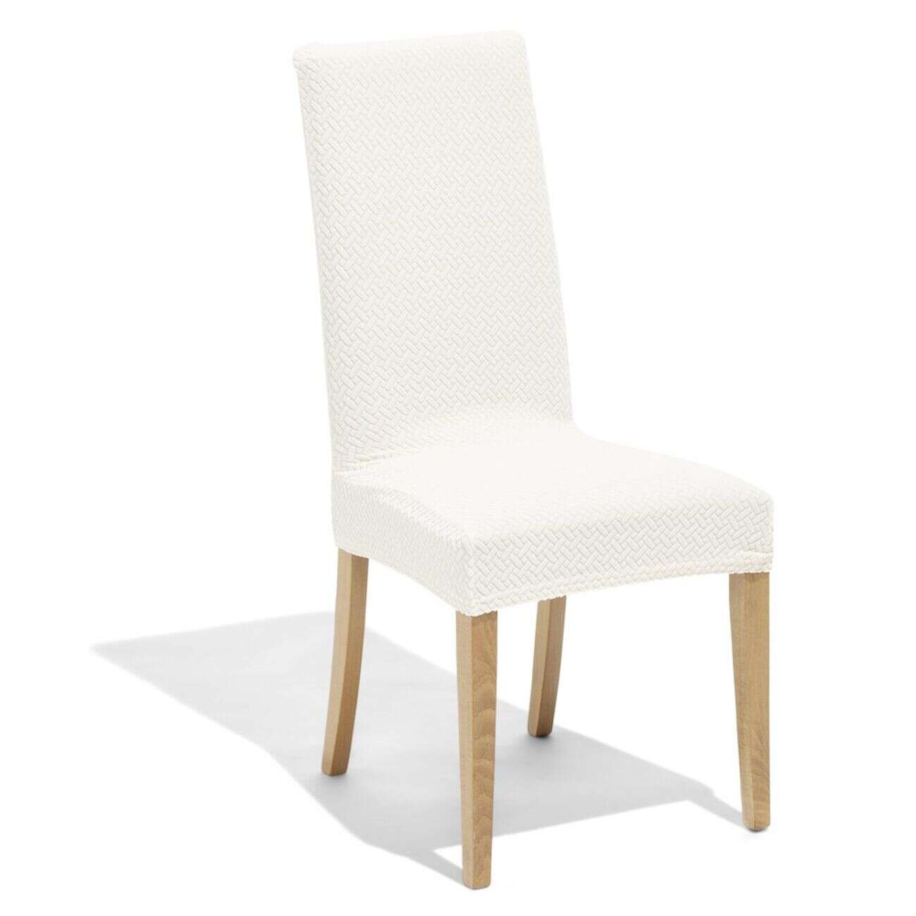 Lot de 2 housses de chaise polyester beige 45xH45x40cm