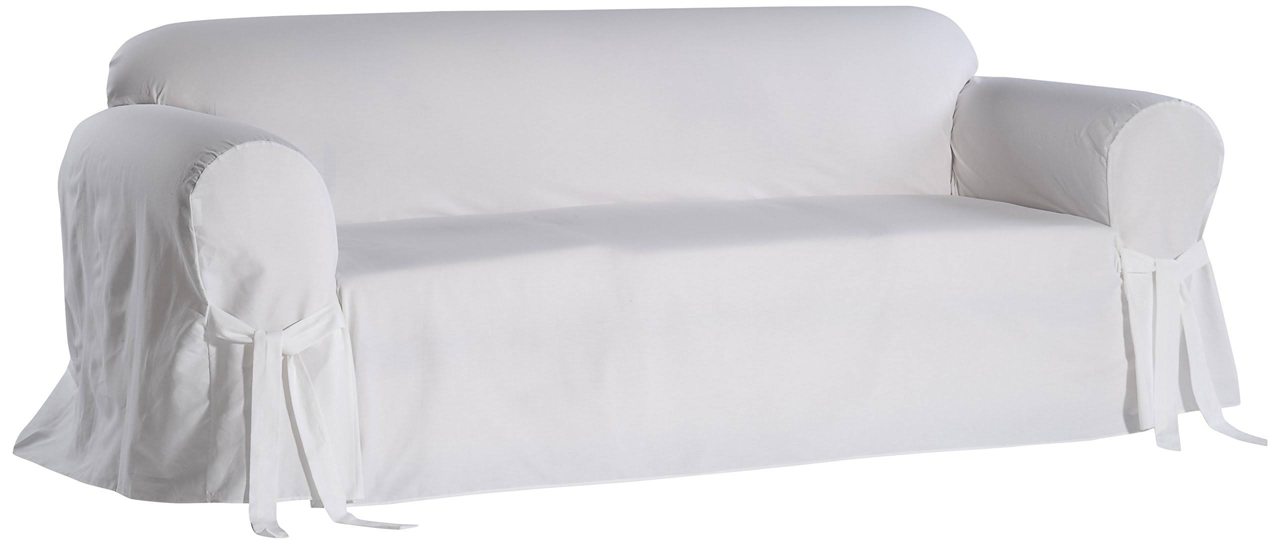 Classic Slipcovers White Twill Sofa Slipcover