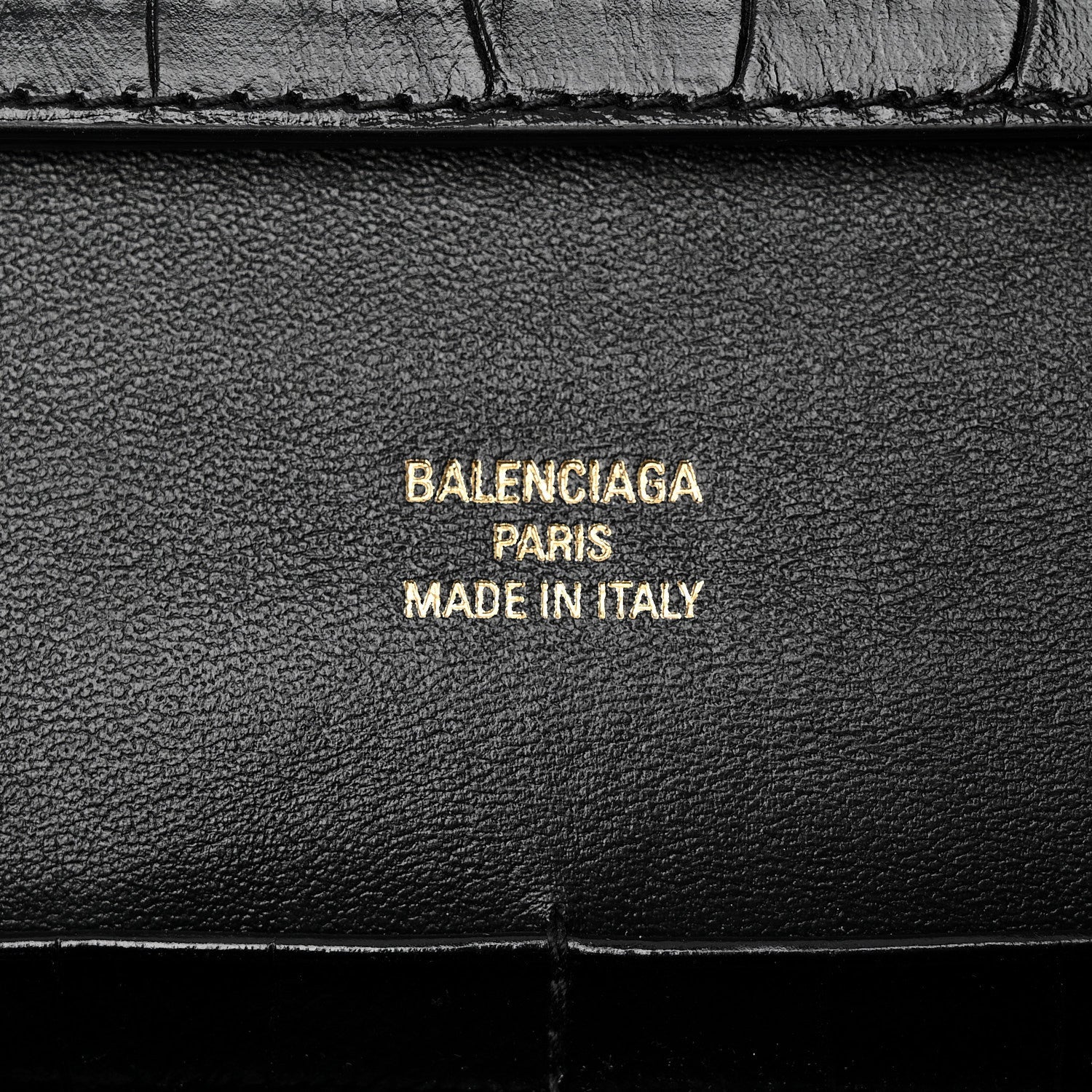 Crocodile Embossed Small Bel Air Clutch On Strap Black