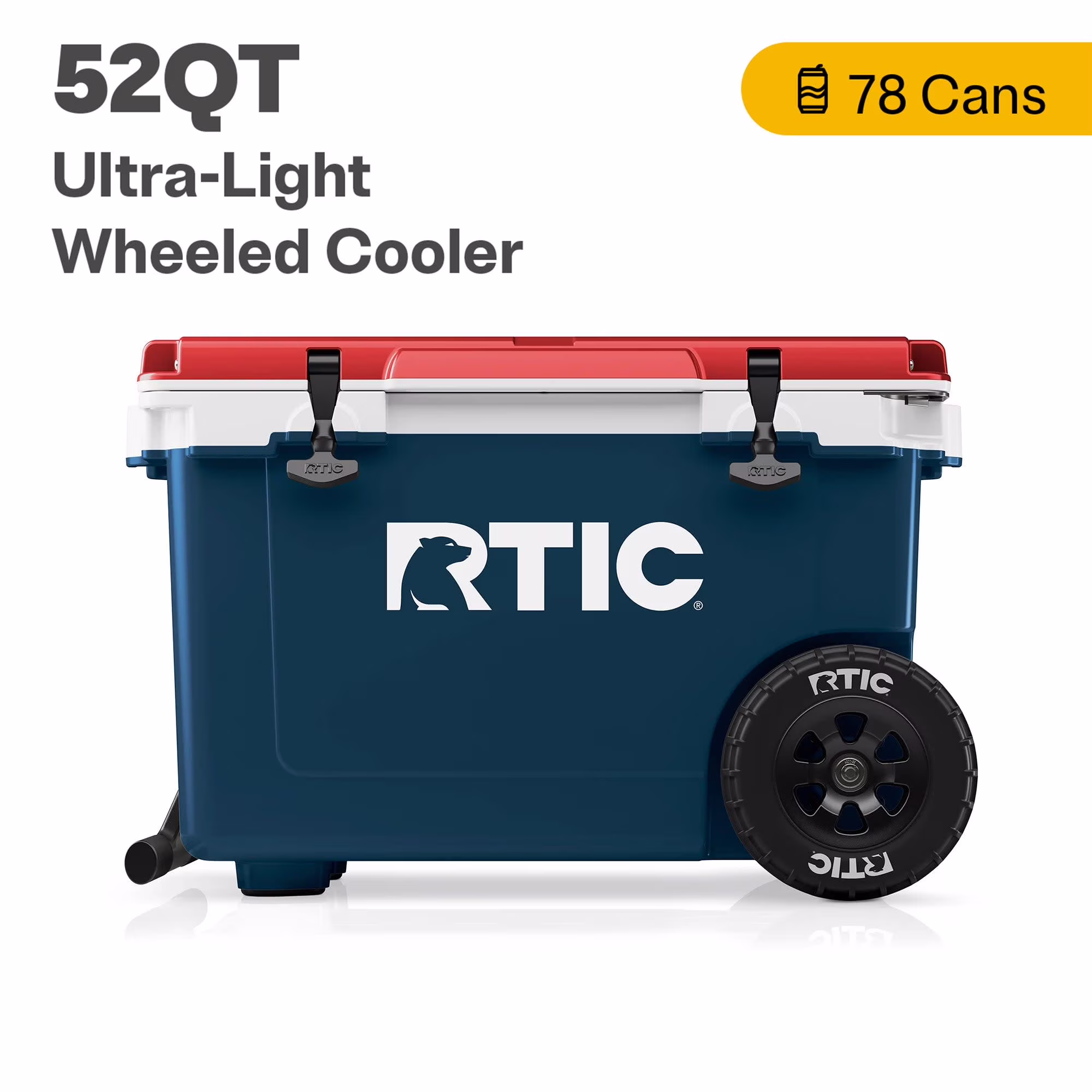 52 QT Ultra-Light Wheeled Hard-Sided Ice Chest Cooler, Fits 78 Cans, White Grey(White Grey) - Image 3