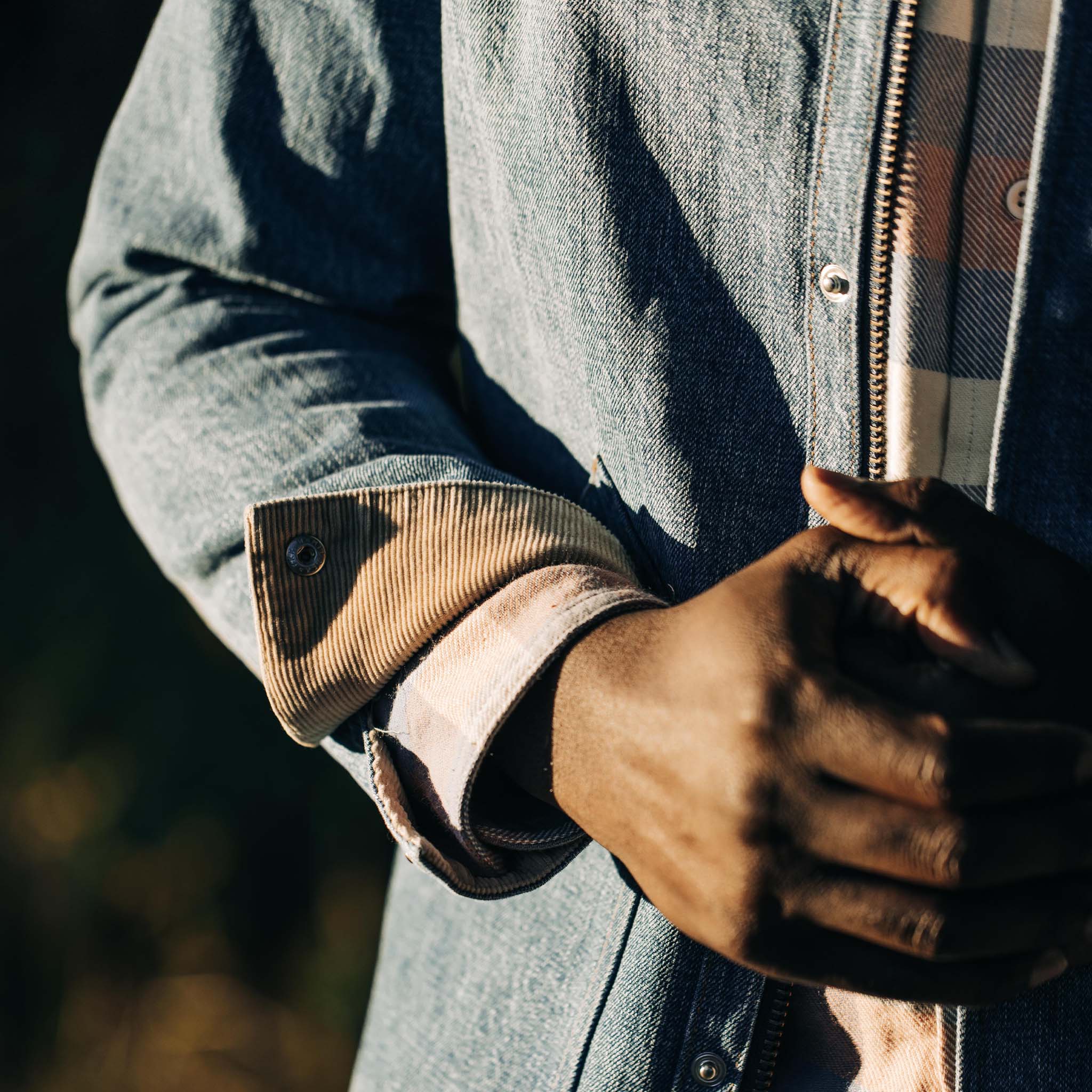 La veste Workhorse en denim selvedge bio délavé Fletcher