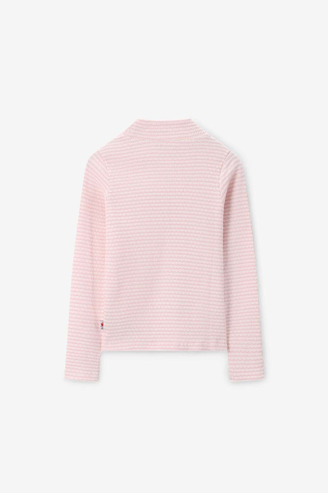 Lichtroze gestreepte longsleeve