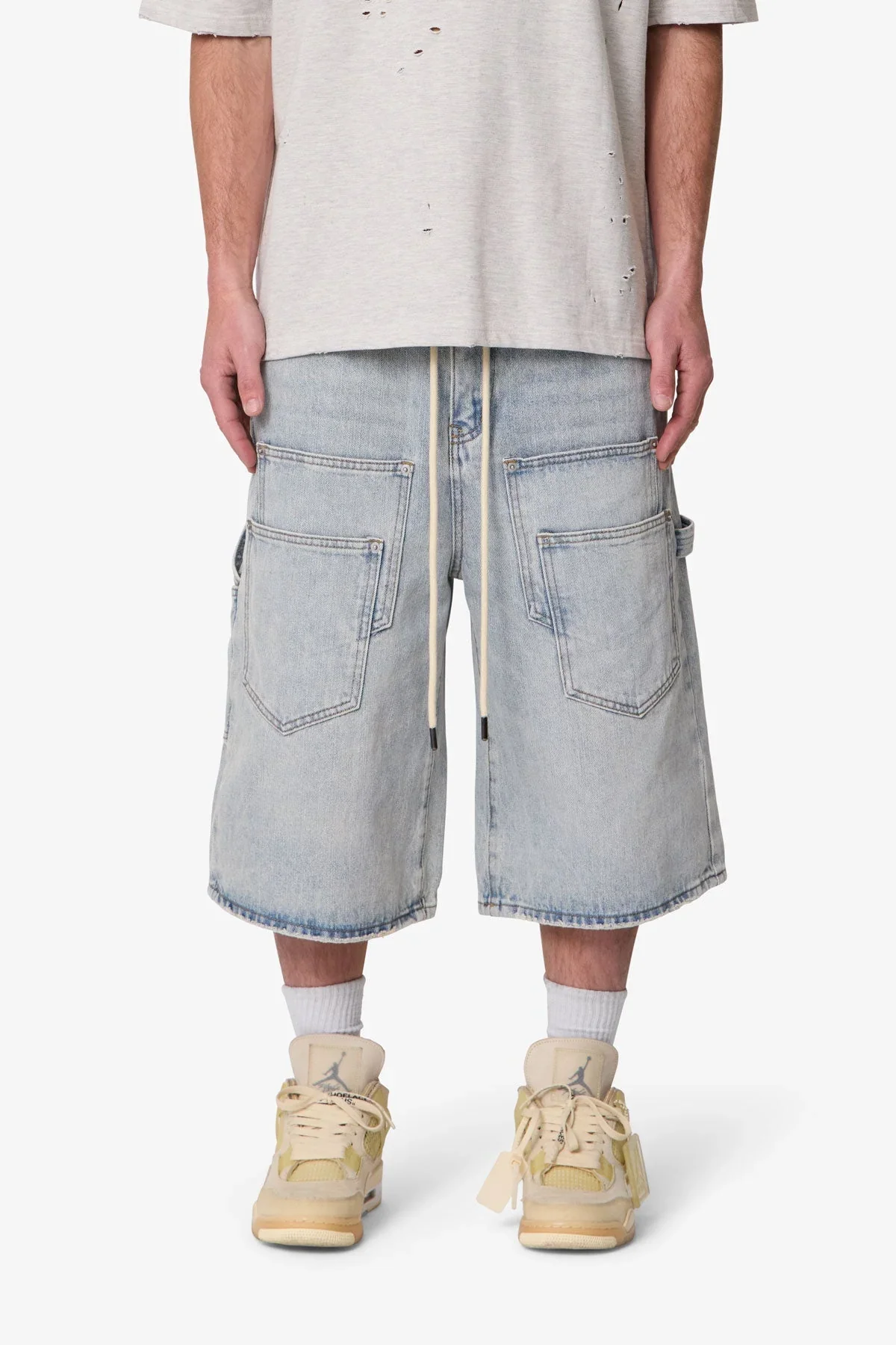 Ultra Baggy Multi Pocket Denim Shorts - Blue