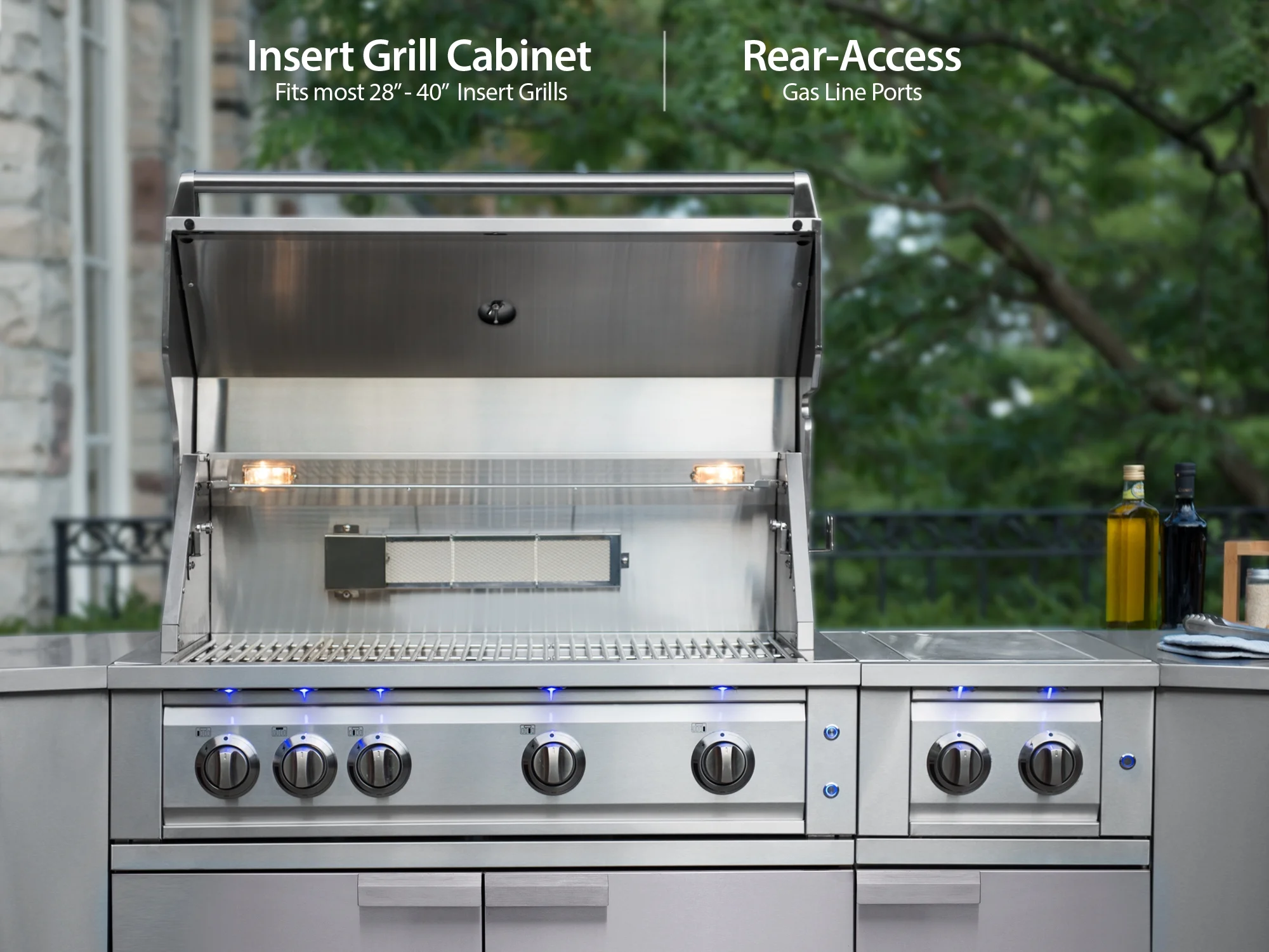 Outdoor Kitchen 4 Piece Cabinet Set in Slate Gray with Countertops - Image 7