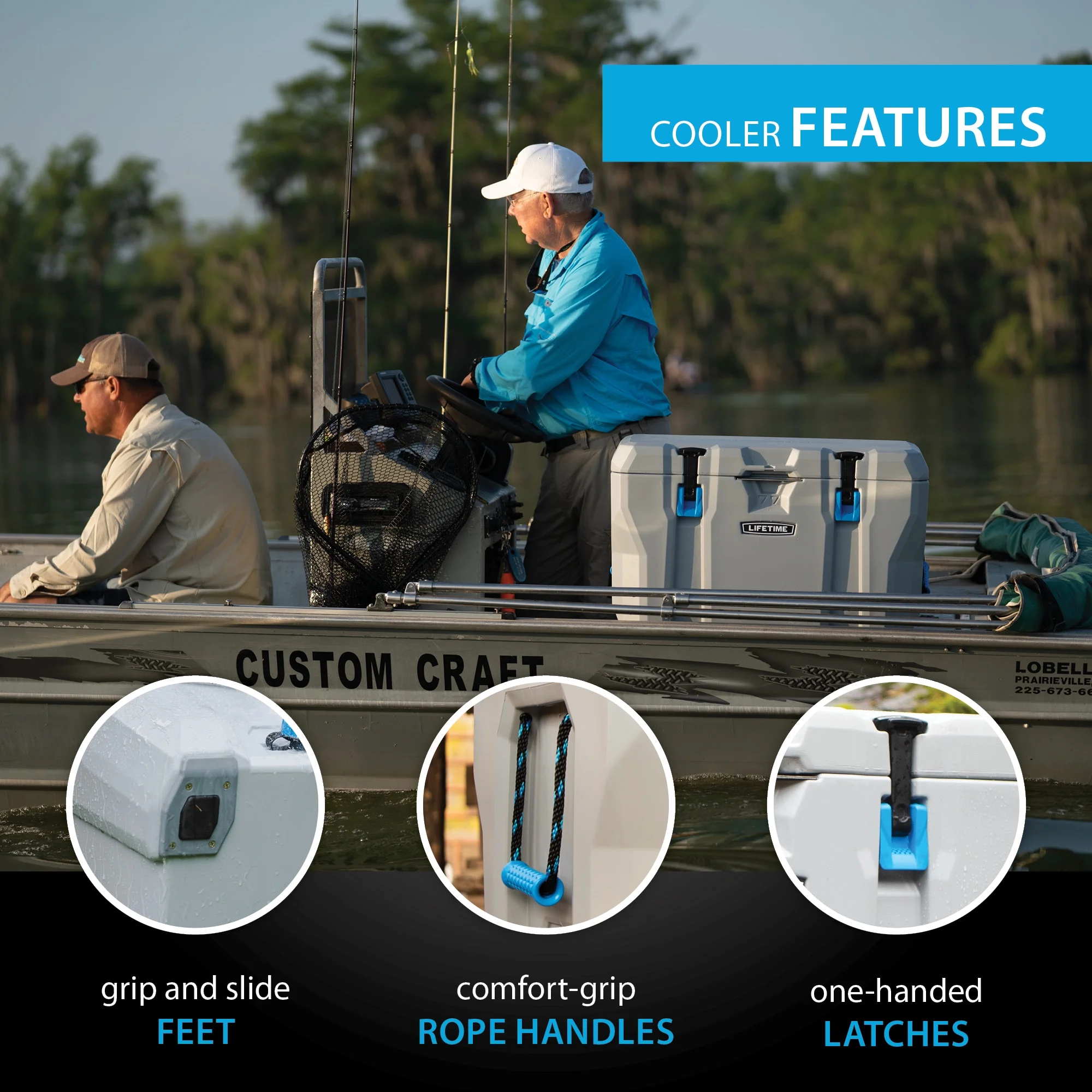 77 qt Bear-Resistant Camping Cooler, Premium High Performance, Ice Retention, Hard Cooler, 96 Can Capacity, Light Gray (90903)(Single) - Image 5