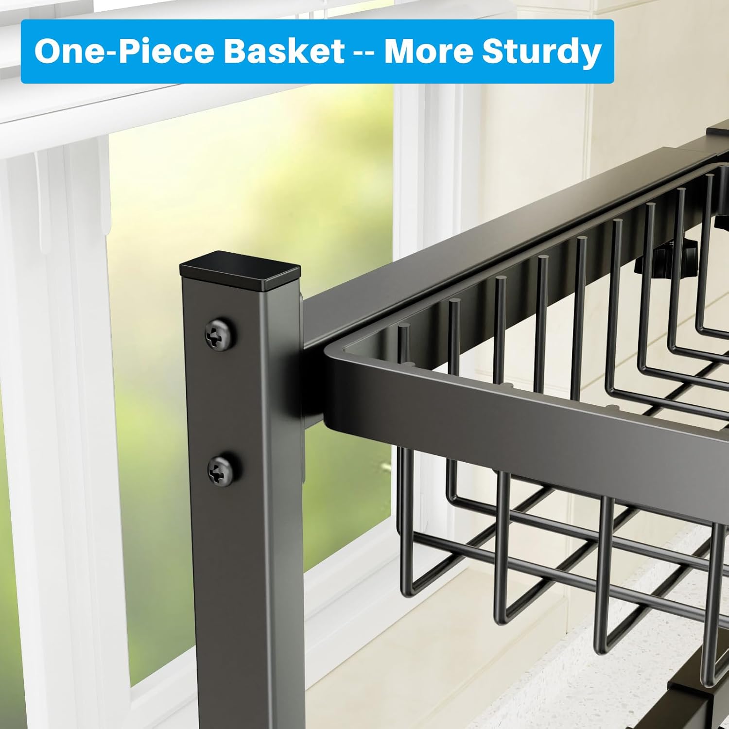 SNSLXH 4 Baskets 2-Tier Over The Sink Dish Drying Rack, 26.57