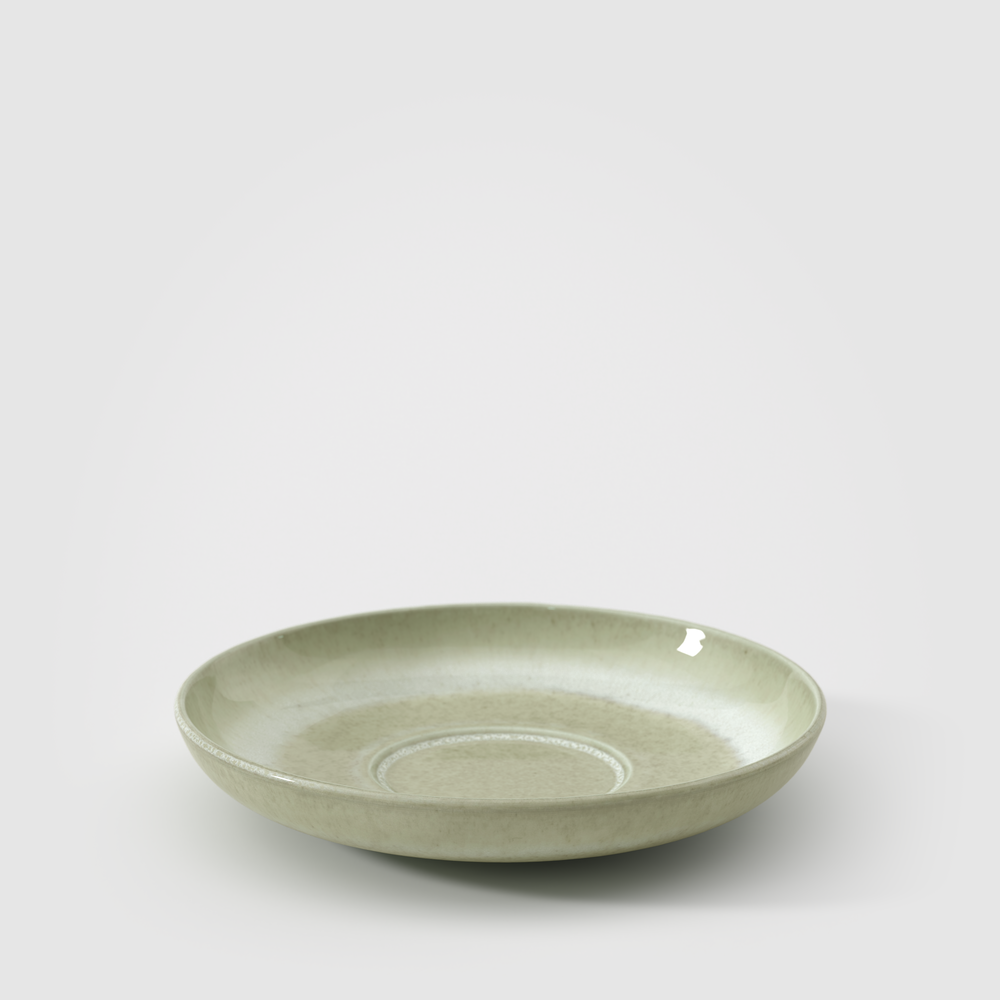 Perlemor Coffee cup saucer - Green, 6.4'', Premium Porcelain