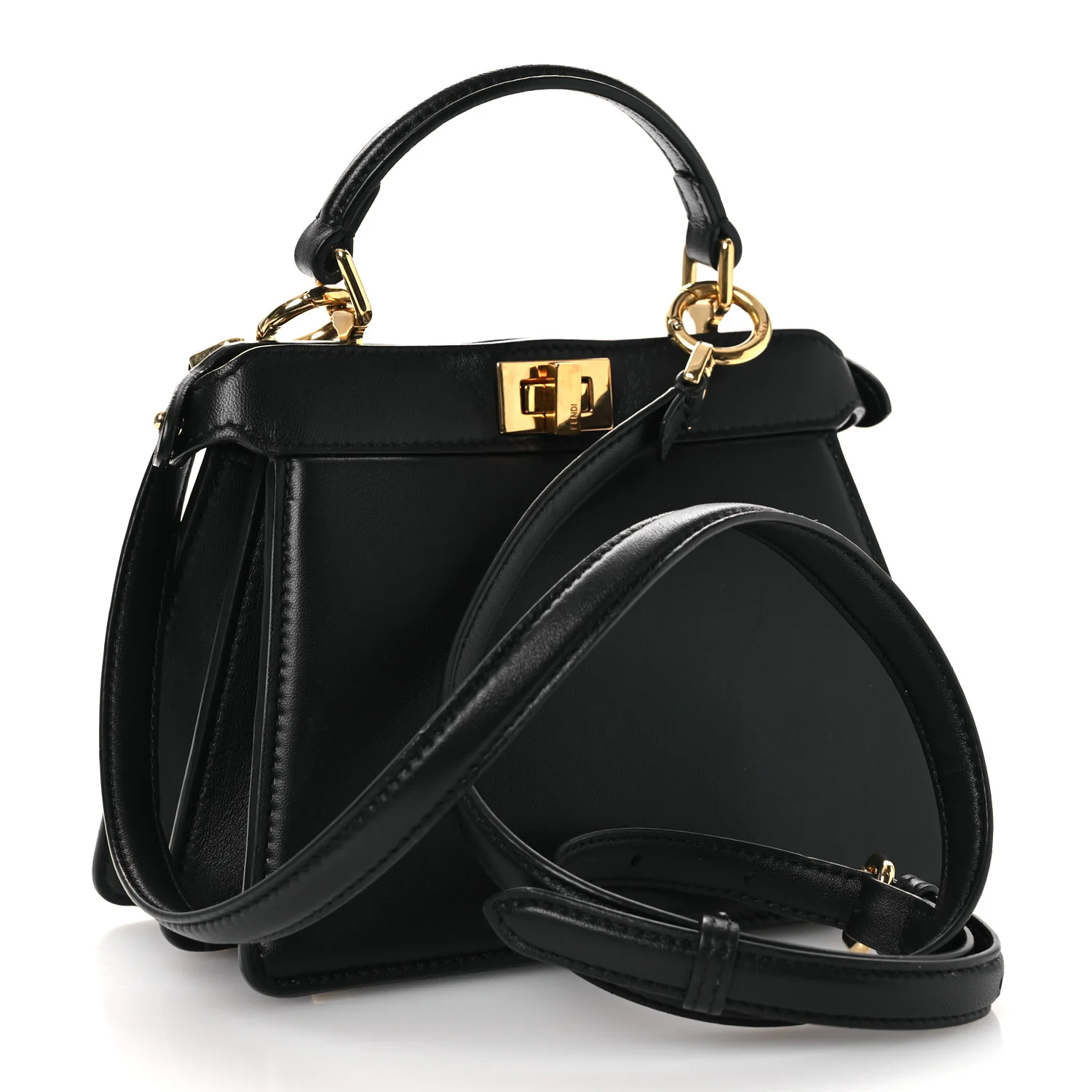 Shiny Nappa Petite Peekaboo I SEE U Satchel Black