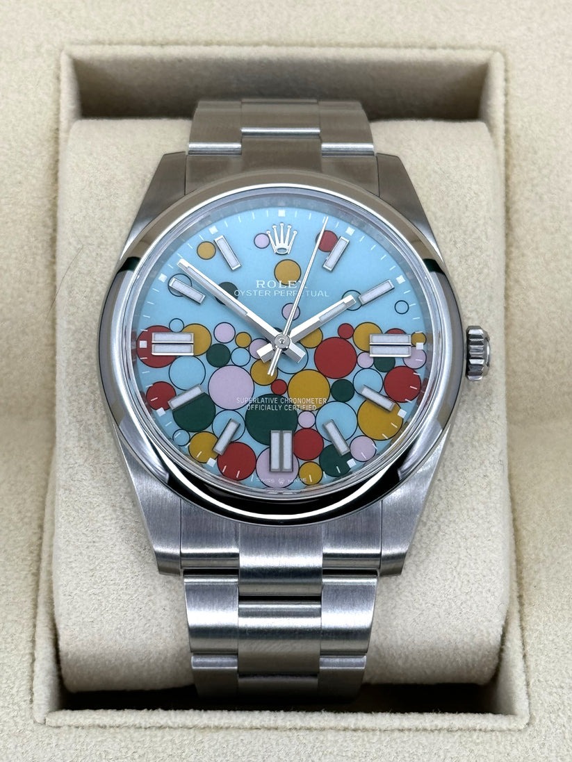 [Super Clone]ROyster Perpetual 2023 Swiss Replica Watch Celebration Dial Ref 124300