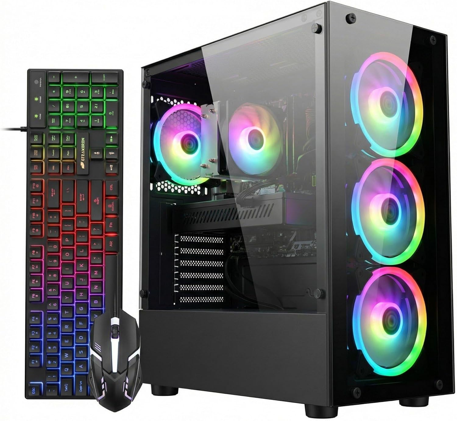 STGAubron Gaming PC Desktop Computer  Intel Core i7-6700 up to 4.0G  GeForce RTX 2060S 8G  32GB DDR4  1TB SSD  WiFi 6  BT 5.0  RGB Fan x4  Windows 11 Home