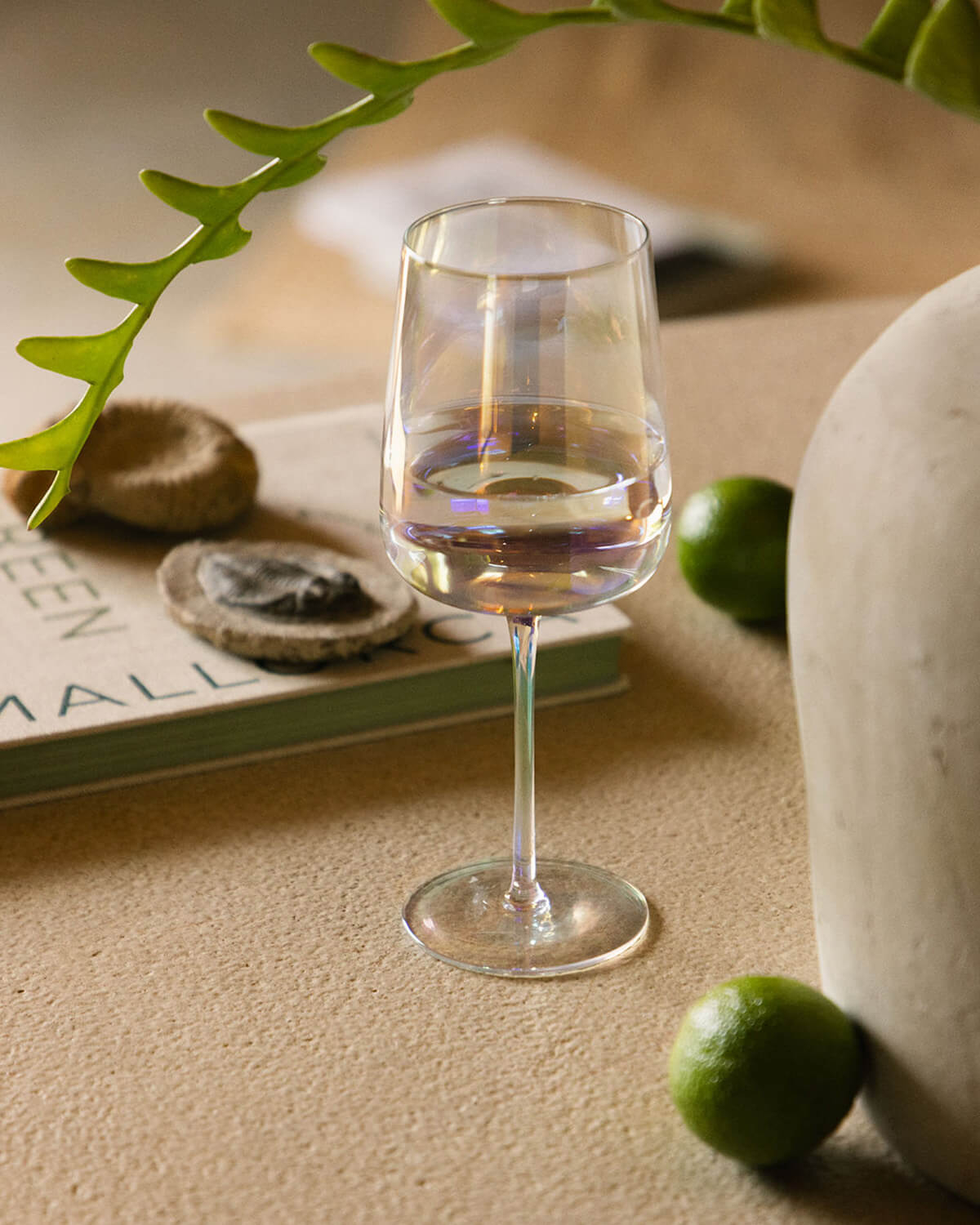 Odin - Pack 4 Copas Vino Blanco de Vidrio Iridiscente Odin