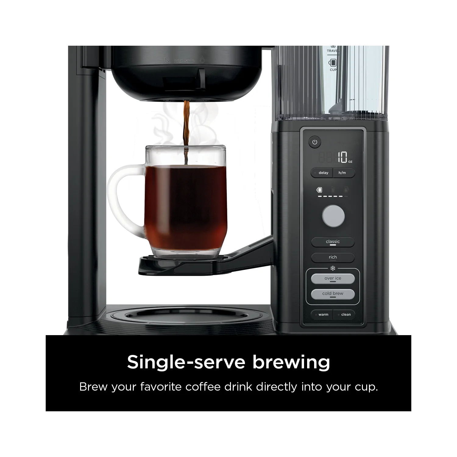 Hot Iced Coffee Maker, Single Serve to 10 Cup Carafe, Drip, Rapid Cold Brew, CM360 Black(Black) - Image 8