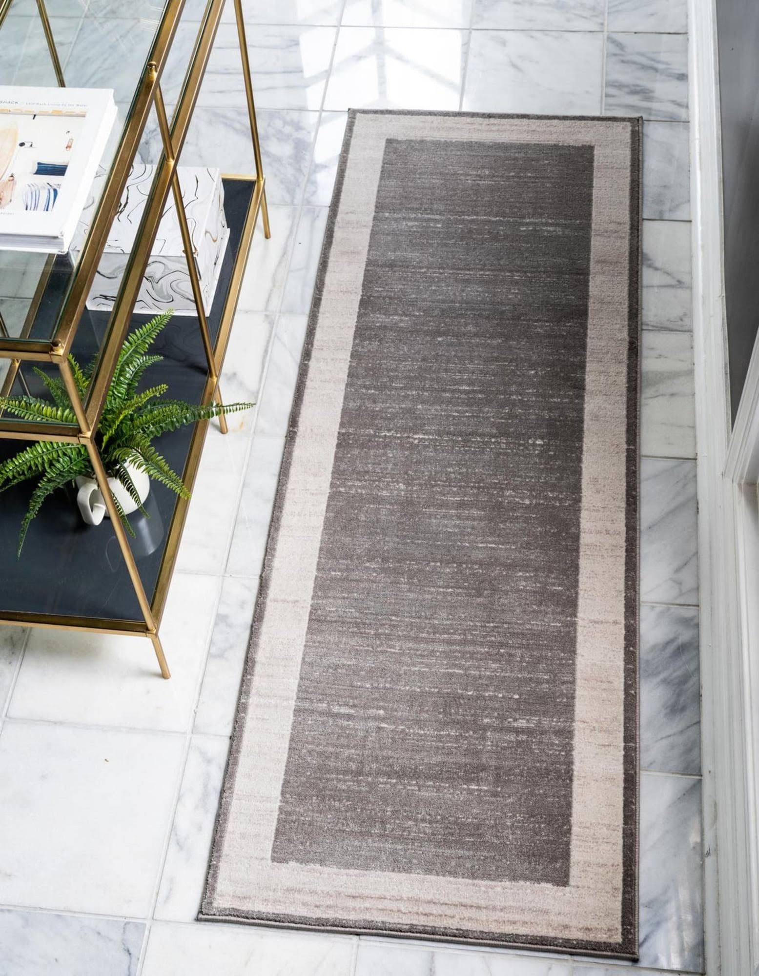 Unique Loom Uptown 14 ft Runner Gray Area Rug