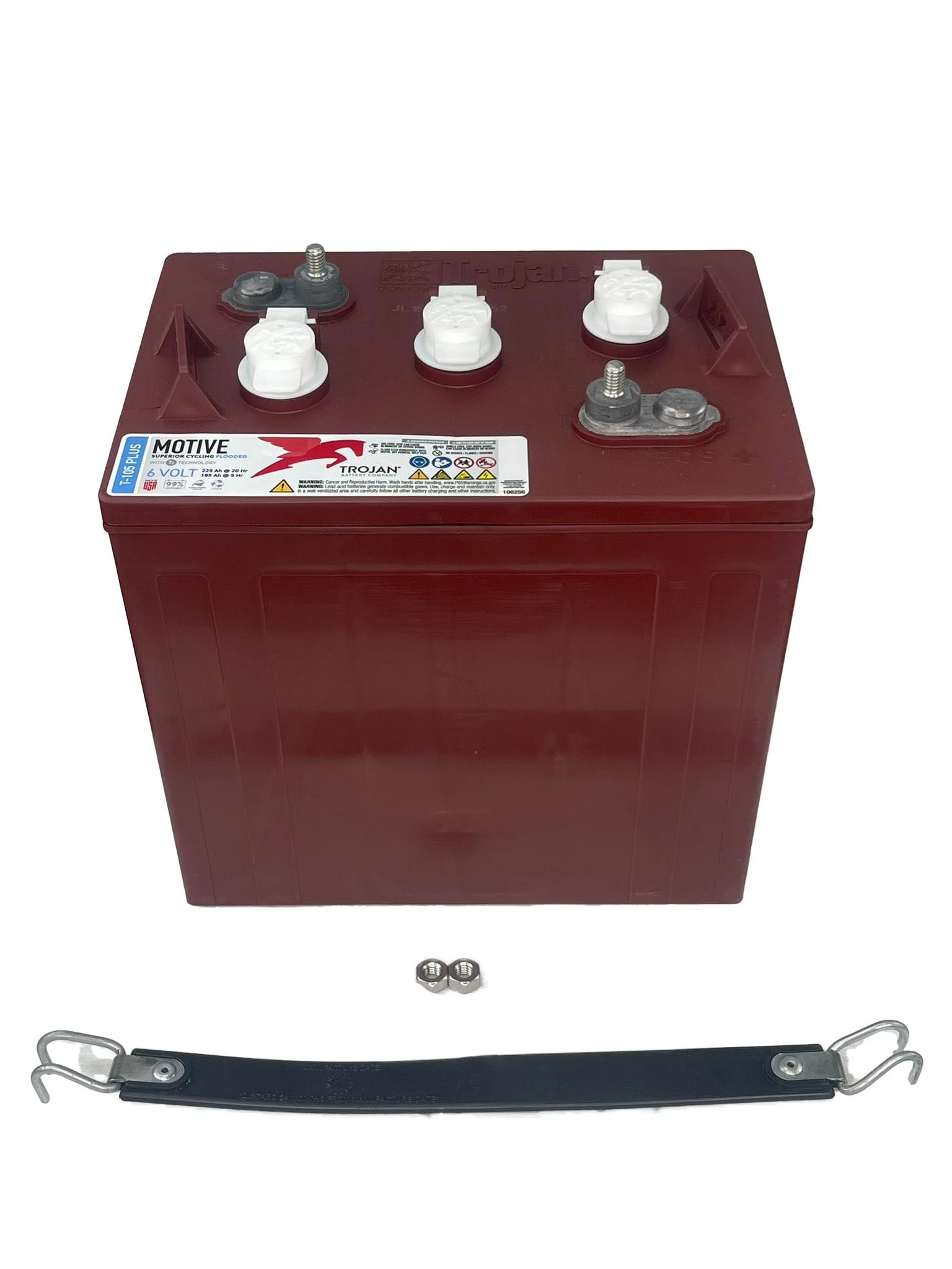 Trojan T - 105 Plus 6 Volt (Pack of 4) Deep Cycle Golf Cart Batteries, Rechargeable