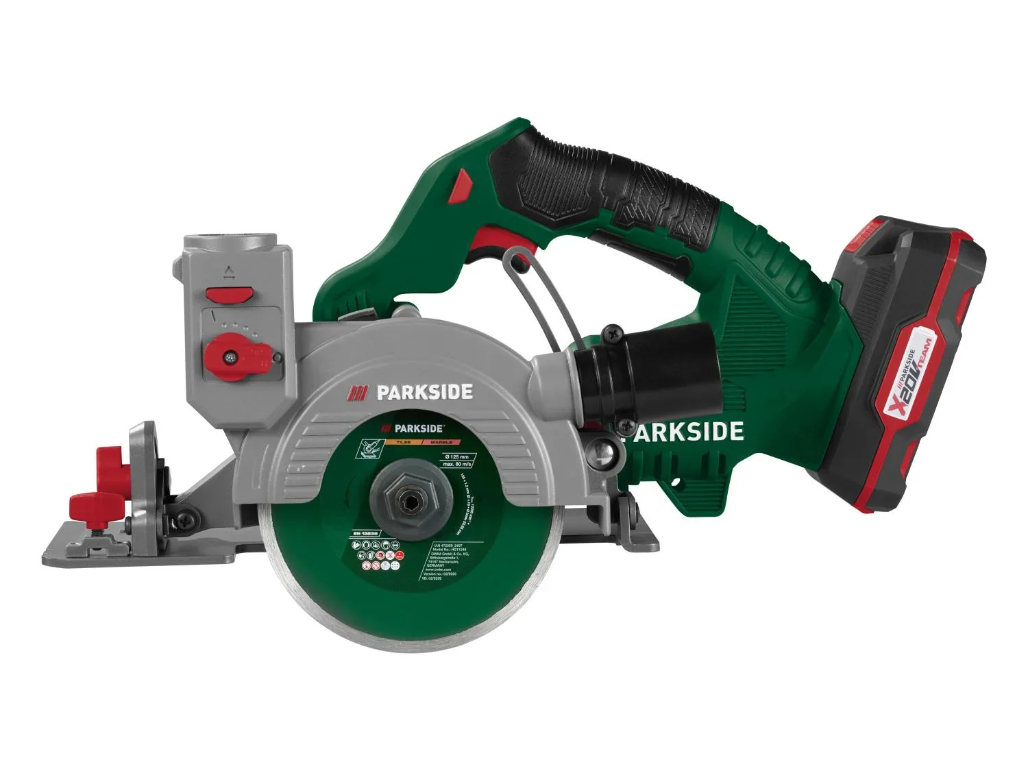 PARKSIDE Set coupe-carrelage sans fil + Batterie + Chargeur, 20 V